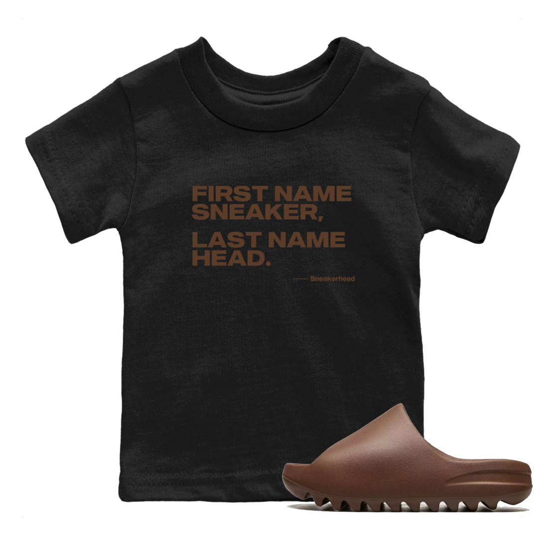 Yeezy Slide Flax shirts to match jordans My Name Is Sneakerhead sneaker match tees Yeezy Slide Flax SNRT Sneaker Tees streetwear brand Baby and Youth Black 1 cotton tee