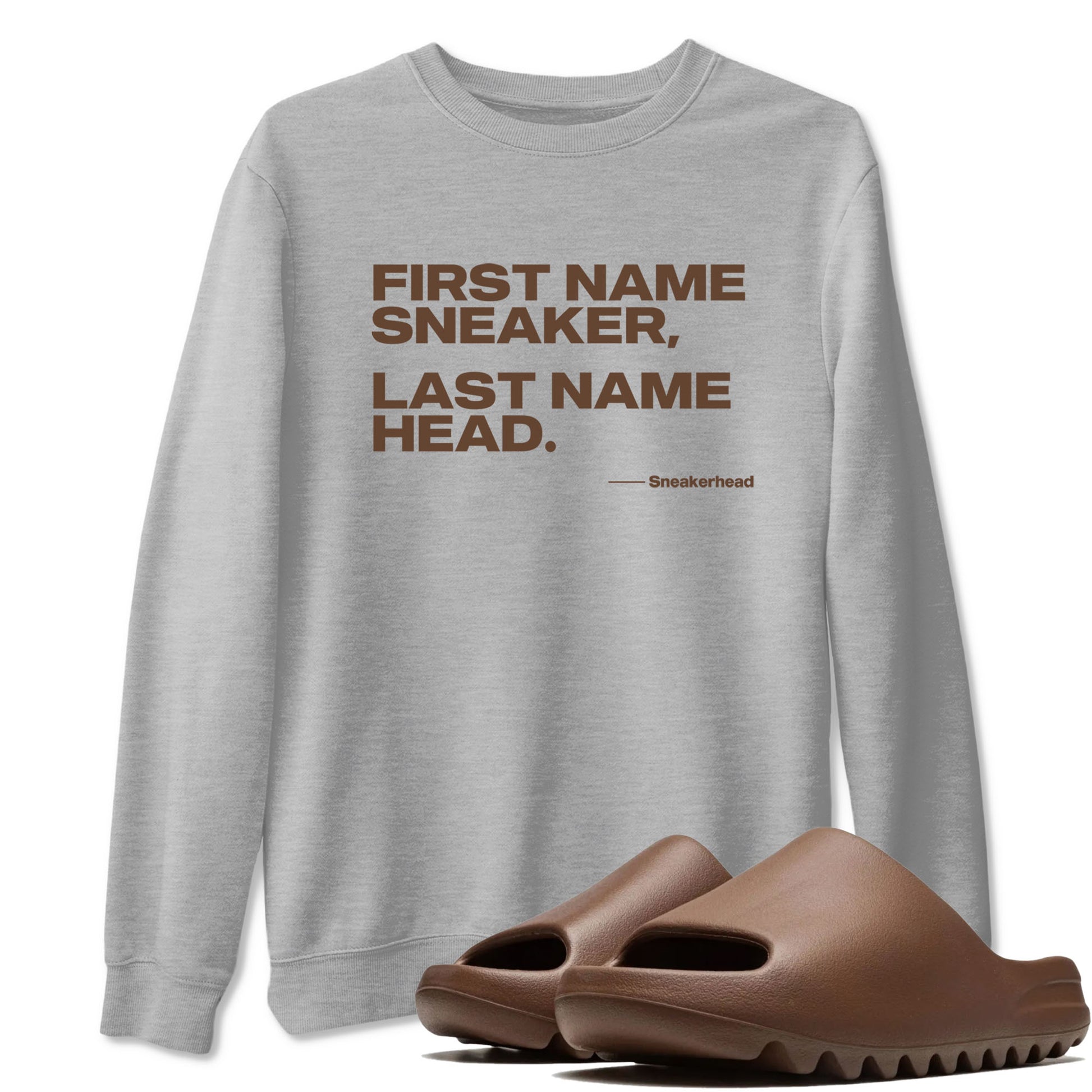 Yeezy Slide Flax shirts to match jordans My Name Is Sneakerhead sneaker match tees Yeezy Slide Flax SNRT Sneaker Tees streetwear brand Heather Grey 1 unisex cotton tee
