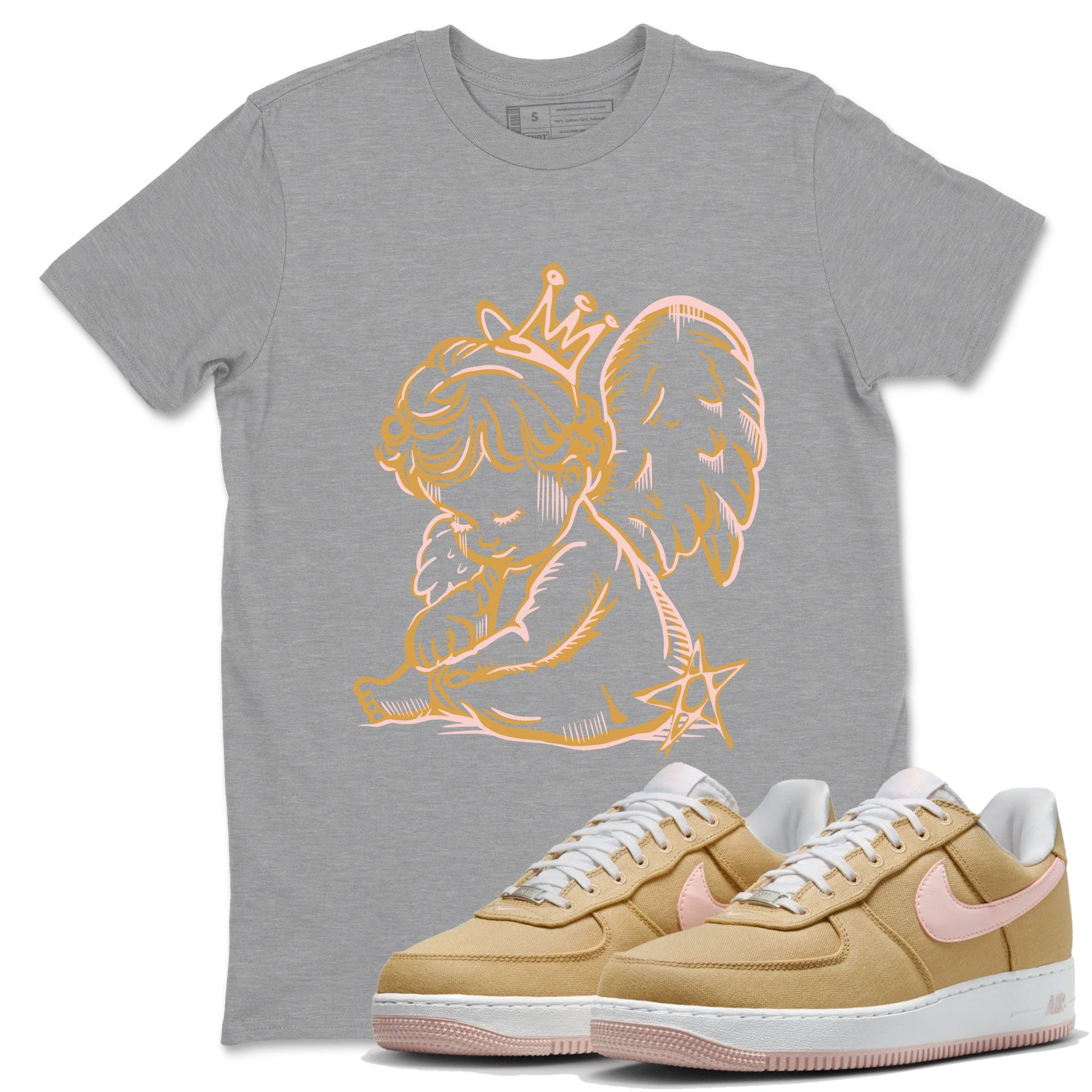 AF1 Linen shirts to match jordans Neon Angel sneaker match tees Air Force 1 Linen match shoes to clothes SNRT Sneaker Tees unisex cotton Heather Grey 1 shirts