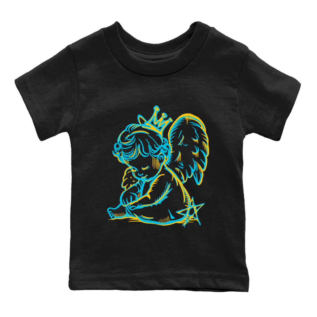 Sneaker Threads – Sneaker Tees To Match Air Jordan 11 Retro Gamma – Neon Angel Youth Graphic Tee Black 2. Perfect for Jordan releases 2025 colorways.