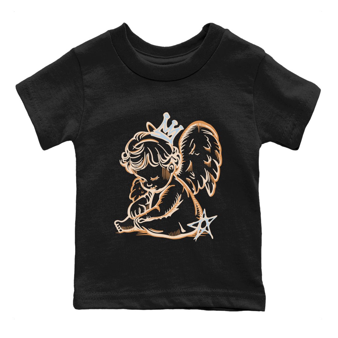 Sneaker match tees – Sneaker Tees To Match Air Jordan 3 Champagne and Oysters Shoes – Neon Angel Kids T-Shirt Black 2