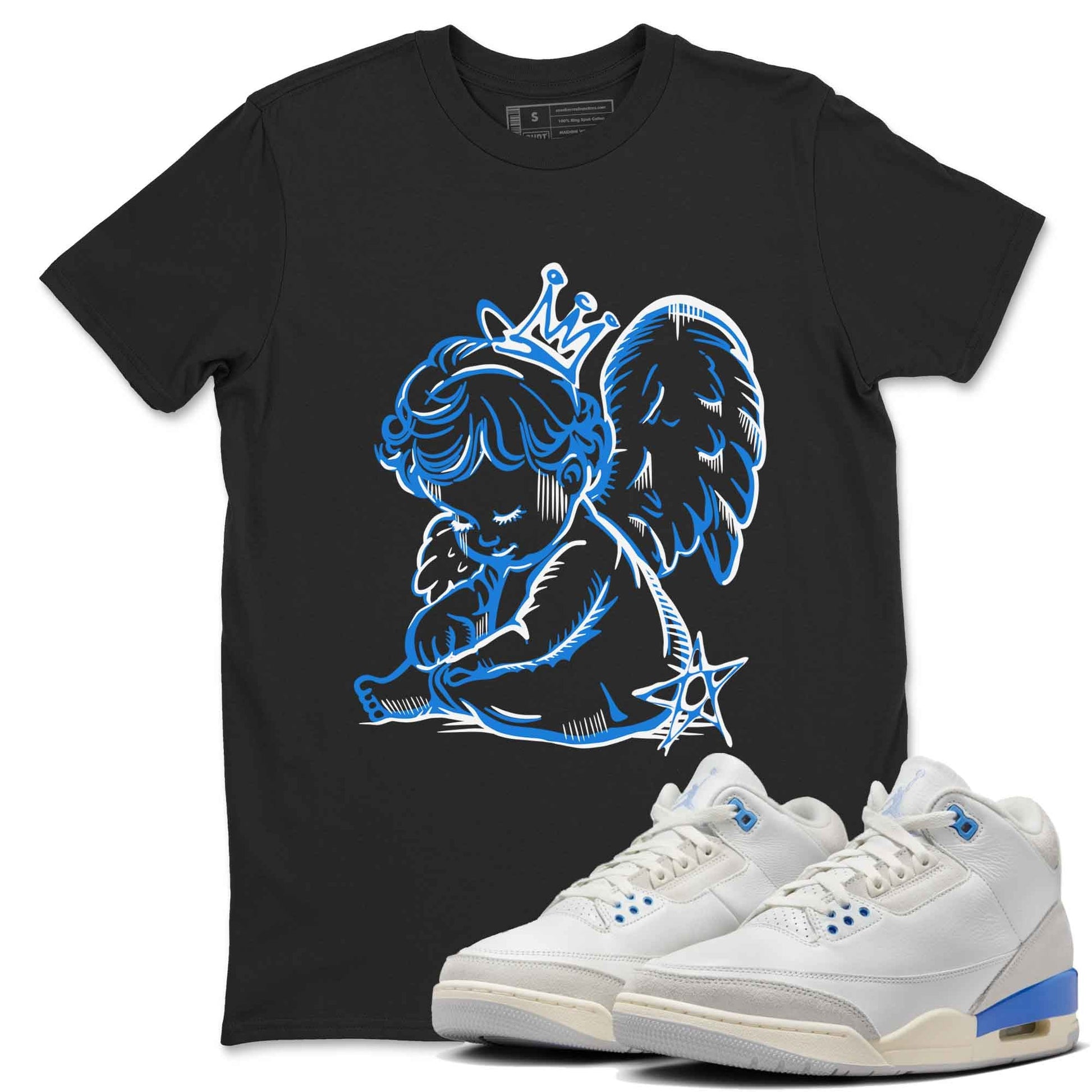 3s Lucky Shorts shirts to match jordans Neon Angel best t shirts to wear with jordans Air Jordan 3 Lucky Shorts match shoes to clothes SNRT Sneaker Tees unisex cotton Black 1 shirts