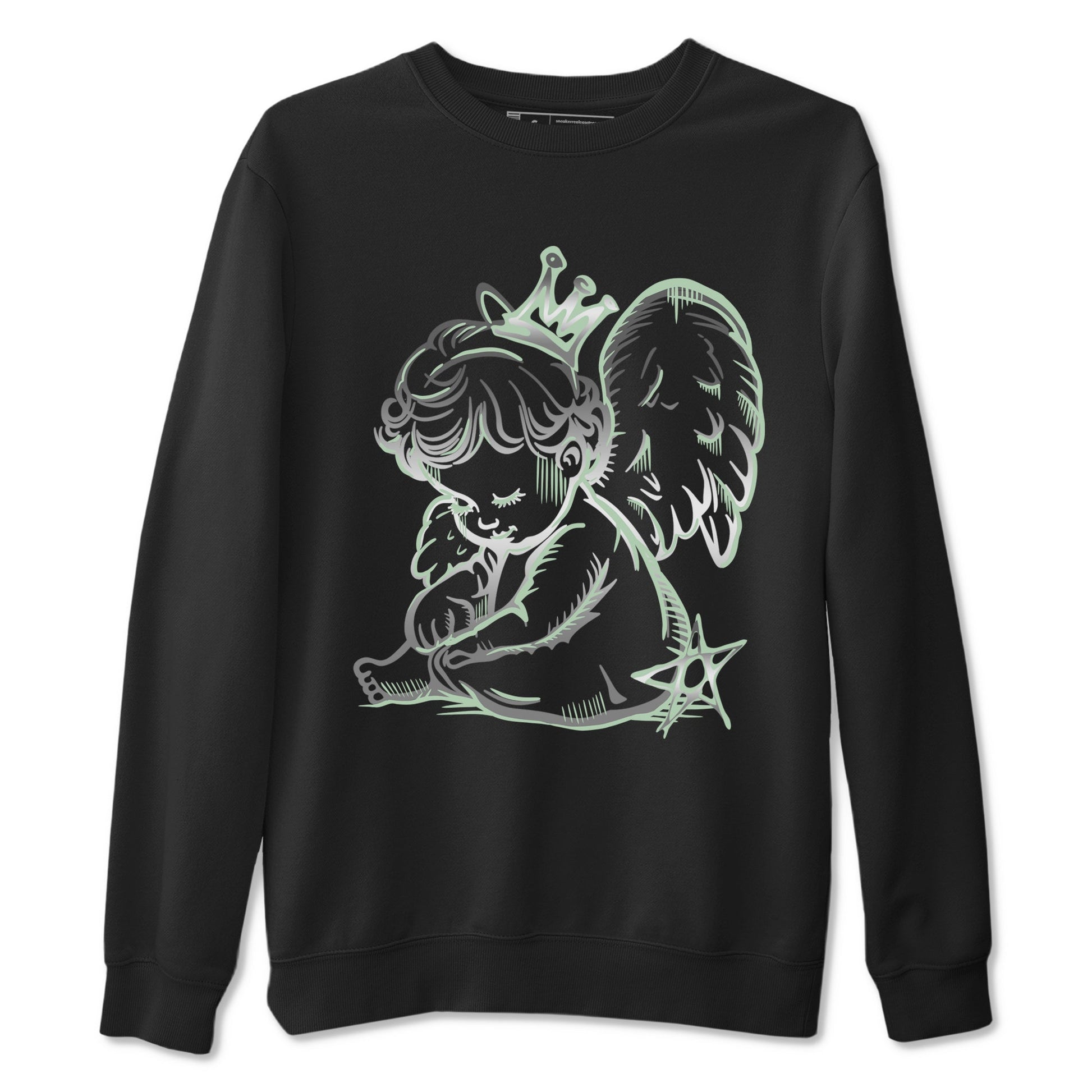 4s Abundance shirts to match jordans Neon Angel sneaker match tees Air Jordan 4 Seafoam match shoes to clothes SNRT Sneaker Tees unisex cotton Black 2 shirts