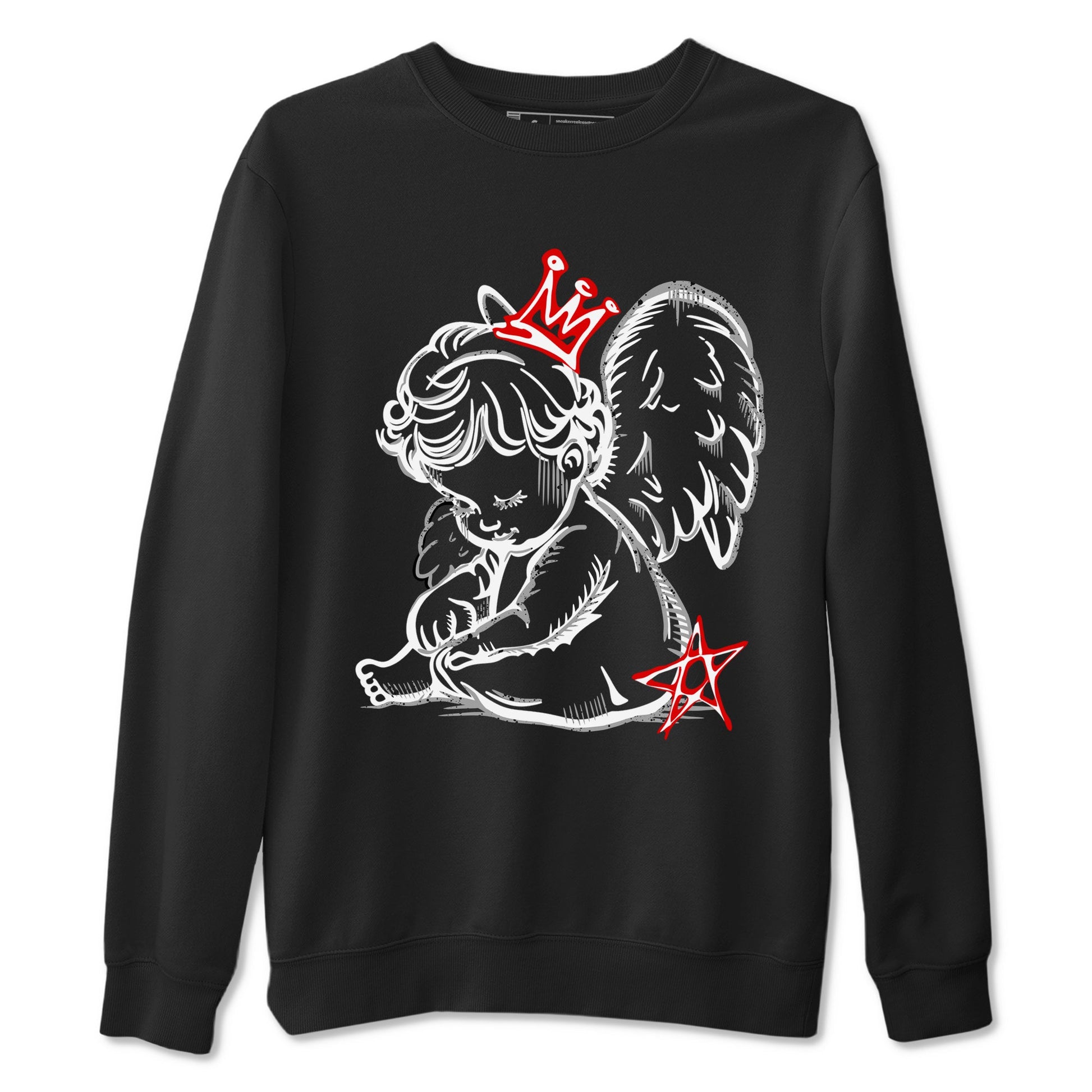 Neon Angel sneaker match t-shirt styled to complete your fit with the Air Jordan 4 White Cement sneakers, shown in Black 2.