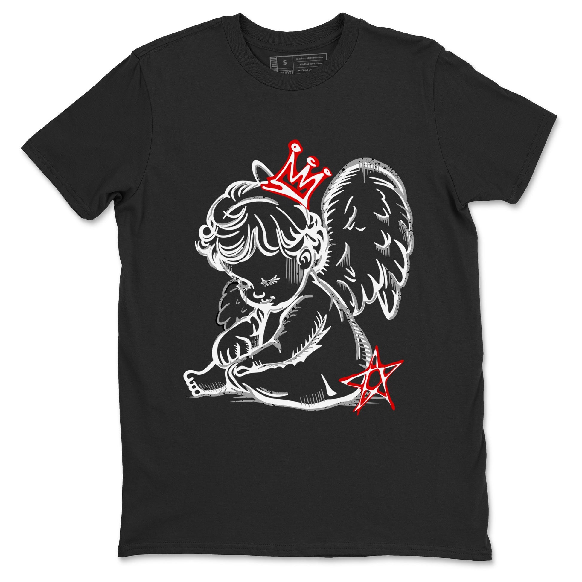 Neon Angel sneaker match t-shirt styled to complete your fit with the Air Jordan 4 White Cement sneakers, shown in Black 2.