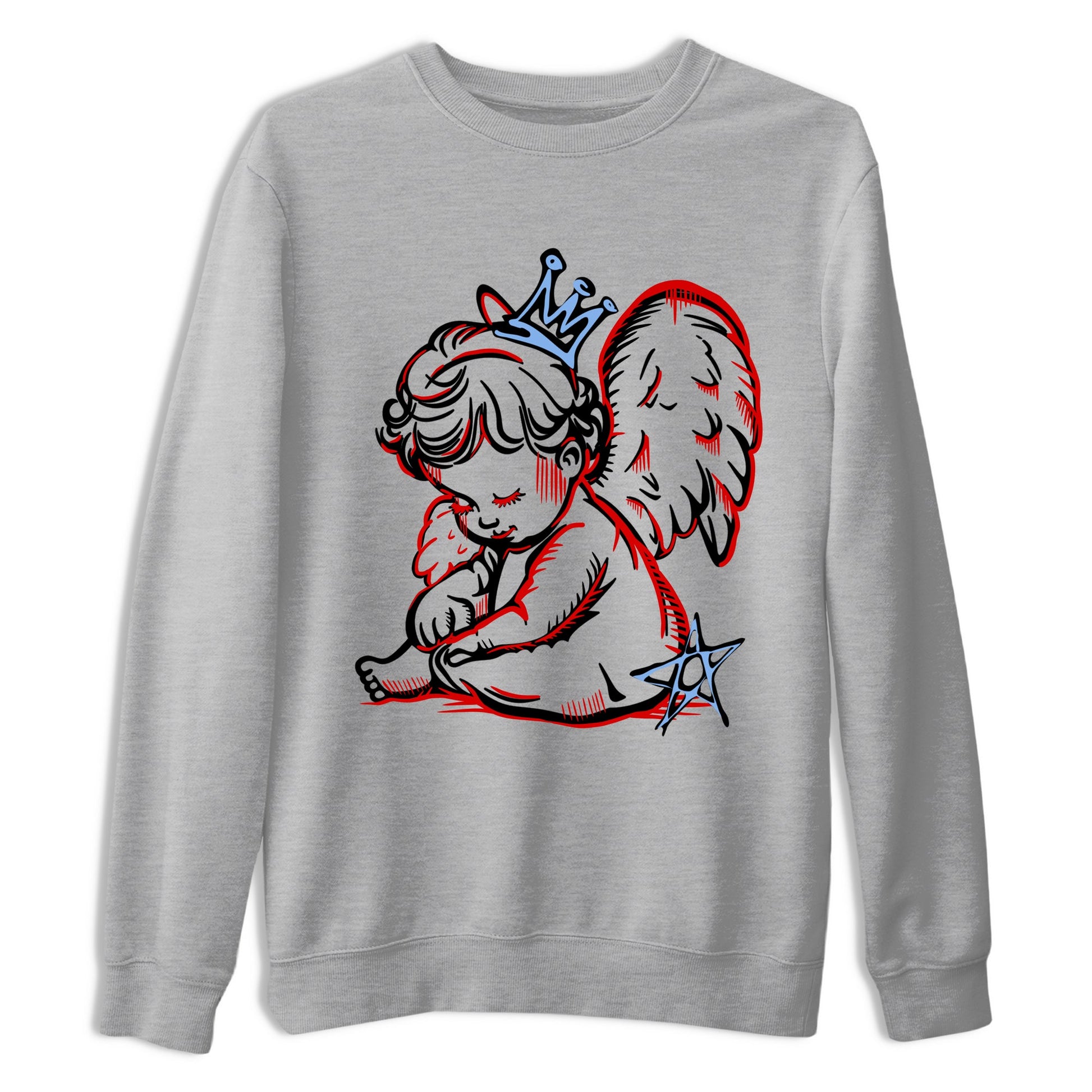 Sneaker match tees – Sneaker Tees To Match Air Jordan 5 Fire Red Shoes – Neon Angel Tee Heather Grey 2