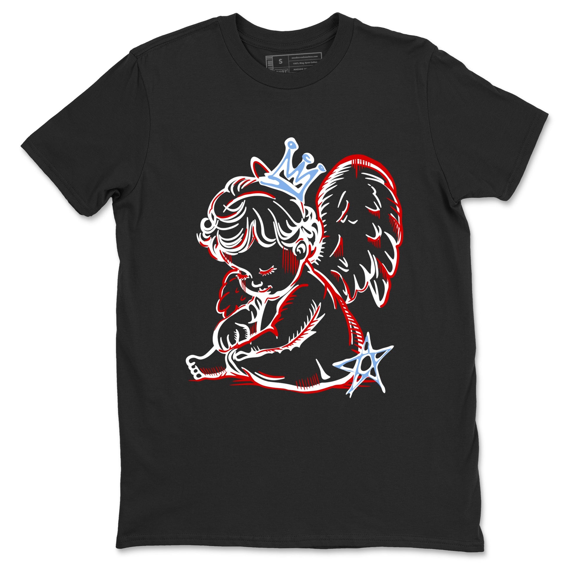 Sneaker match tees – Sneaker Tees To Match Air Jordan 5 Fire Red Shoes – Neon Angel Tee Black 2