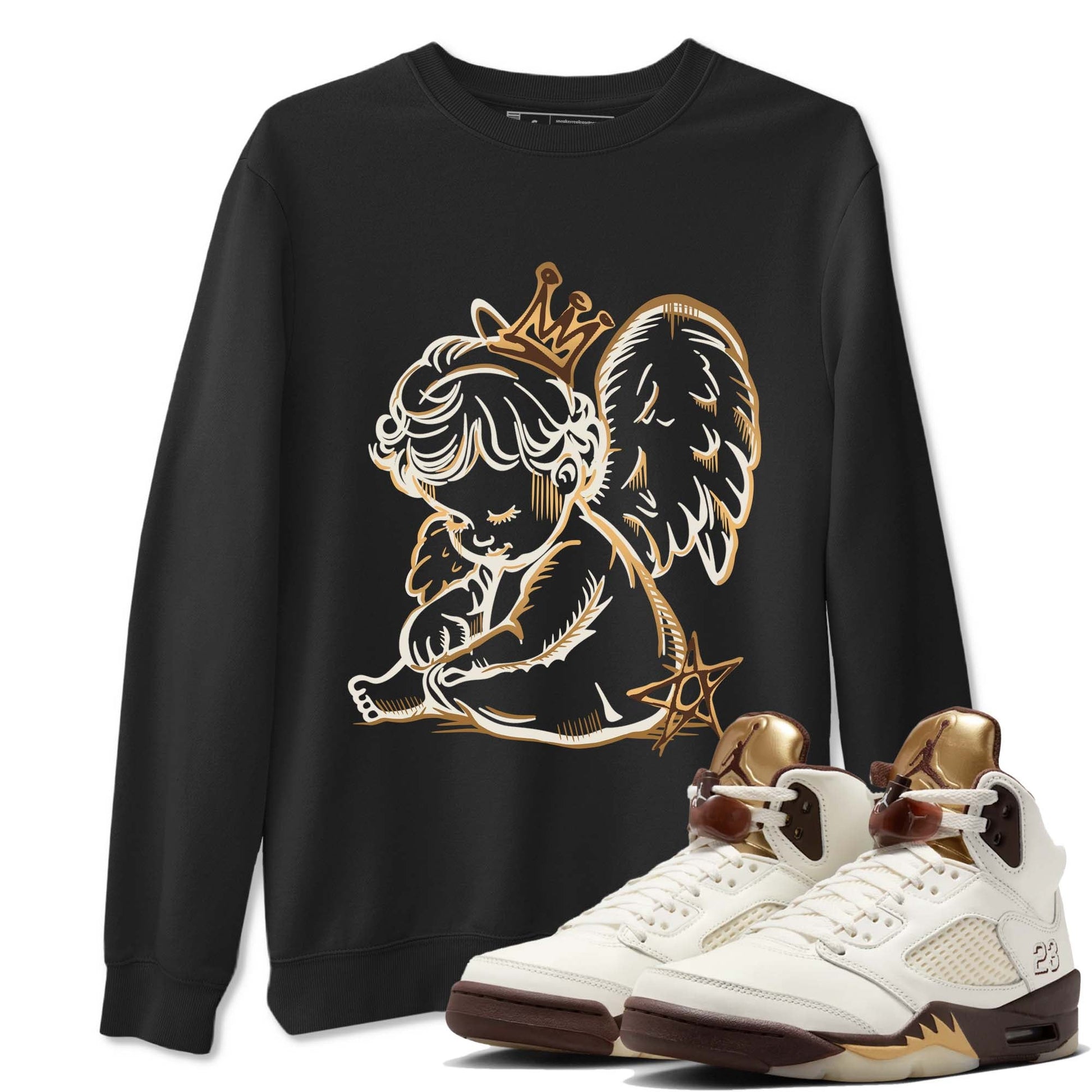 5s Golden Ticket shirts to match jordans Neon Angel shirts to match jordans Air Jordan 5 Golden Ticket match shoes to clothes SNRT Sneaker Tees unisex cotton Black 1 shirts