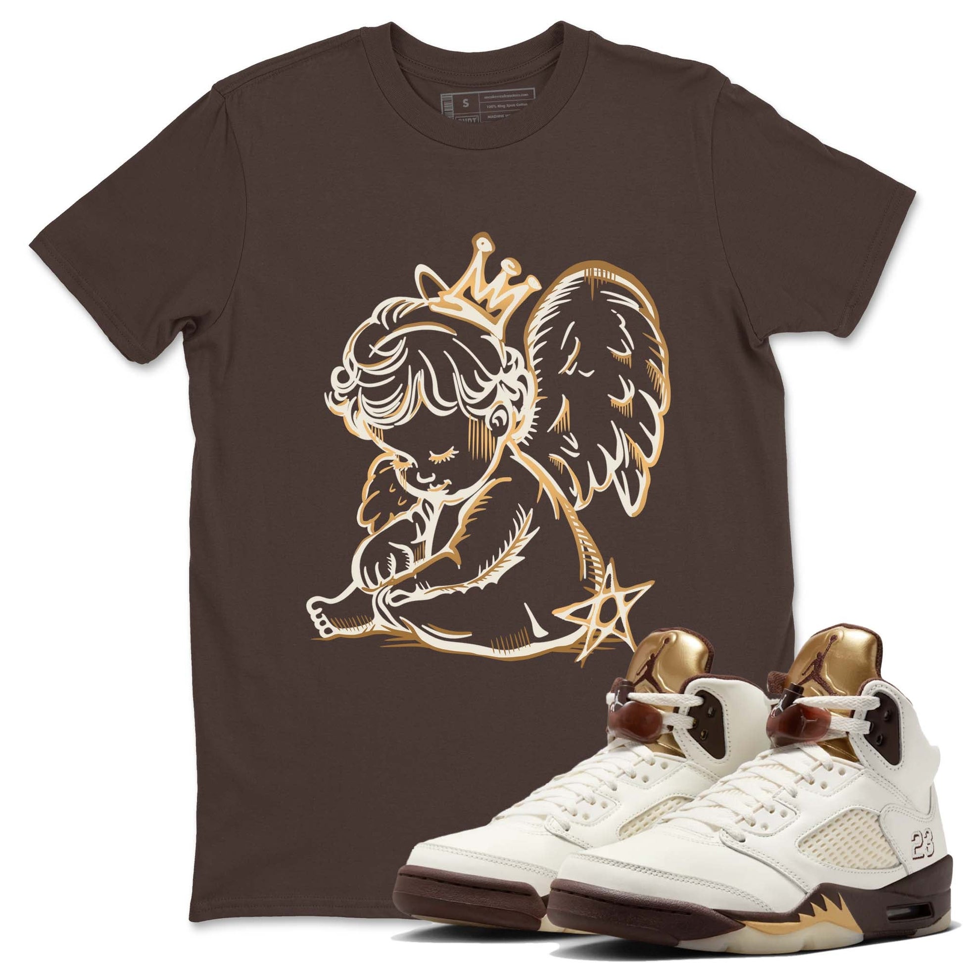 5s Golden Ticket shirts to match jordans Neon Angel shirts to match jordans Air Jordan 5 Golden Ticket match shoes to clothes SNRT Sneaker Tees unisex cotton Dark Chocolate 1 shirts
