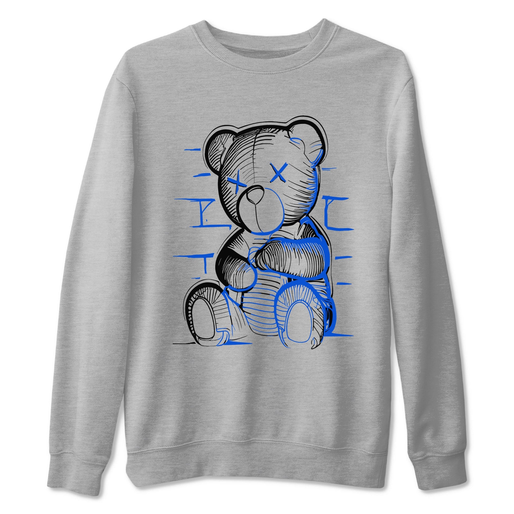 11s Black and Varsity Royal shirt to match jordans Neon Bear sneaker tees AJ11 Black and Varsity Royal SNRT sneaker Release Tees unisex cotton Heather Grey 2 crew neck shirt