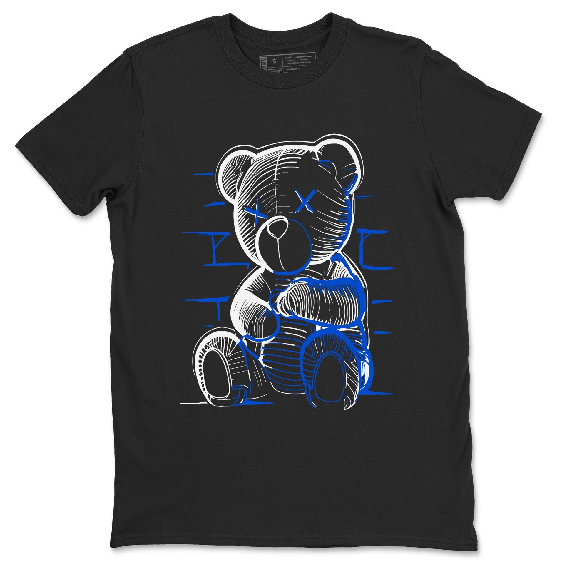 11s Black and Varsity Royal shirt to match jordans Neon Bear sneaker tees AJ11 Black and Varsity Royal SNRT sneaker Release Tees unisex cotton Black 2 crew neck shirt