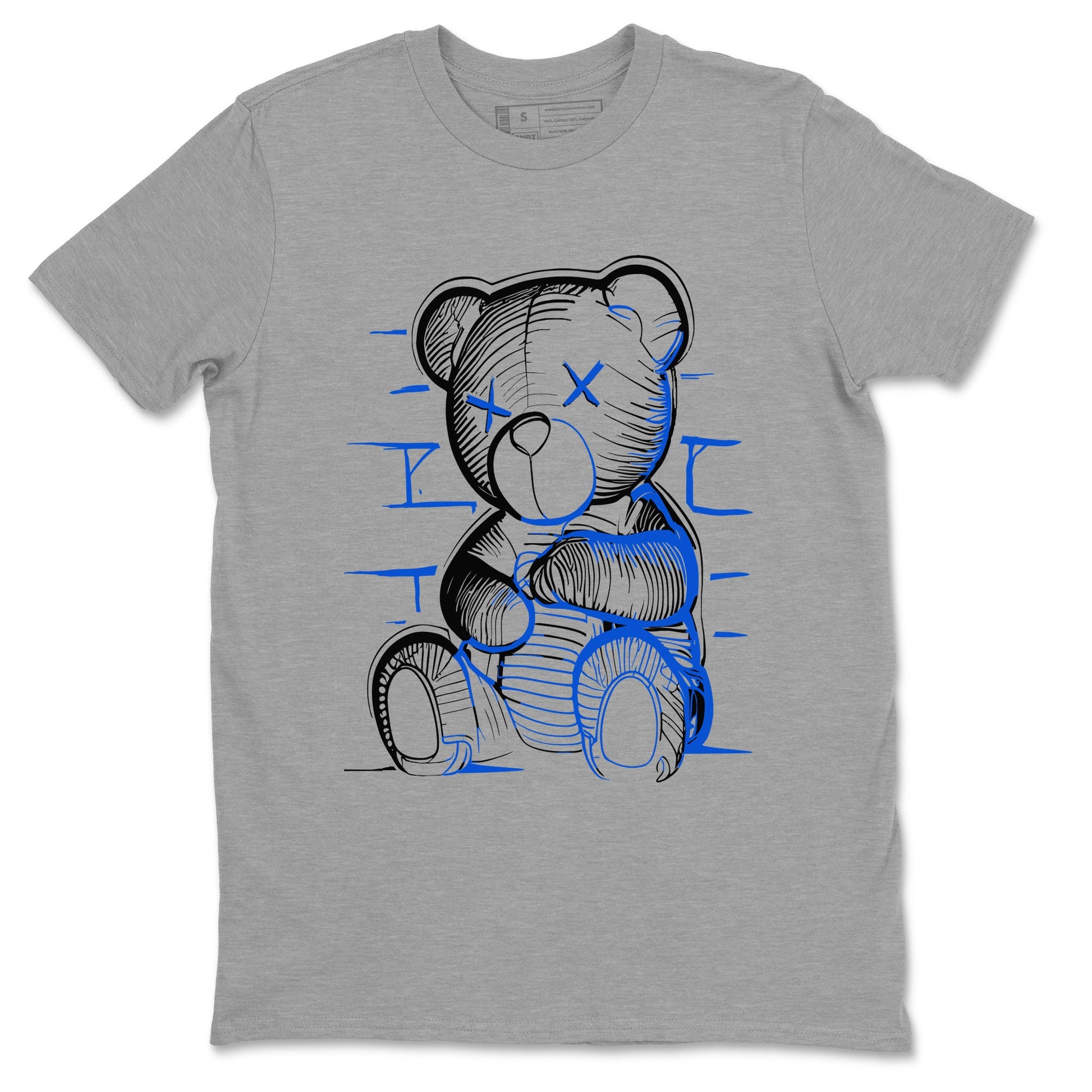11s Black and Varsity Royal shirt to match jordans Neon Bear sneaker tees AJ11 Black and Varsity Royal SNRT sneaker Release Tees unisex cotton Heather Grey 2 crew neck shirt