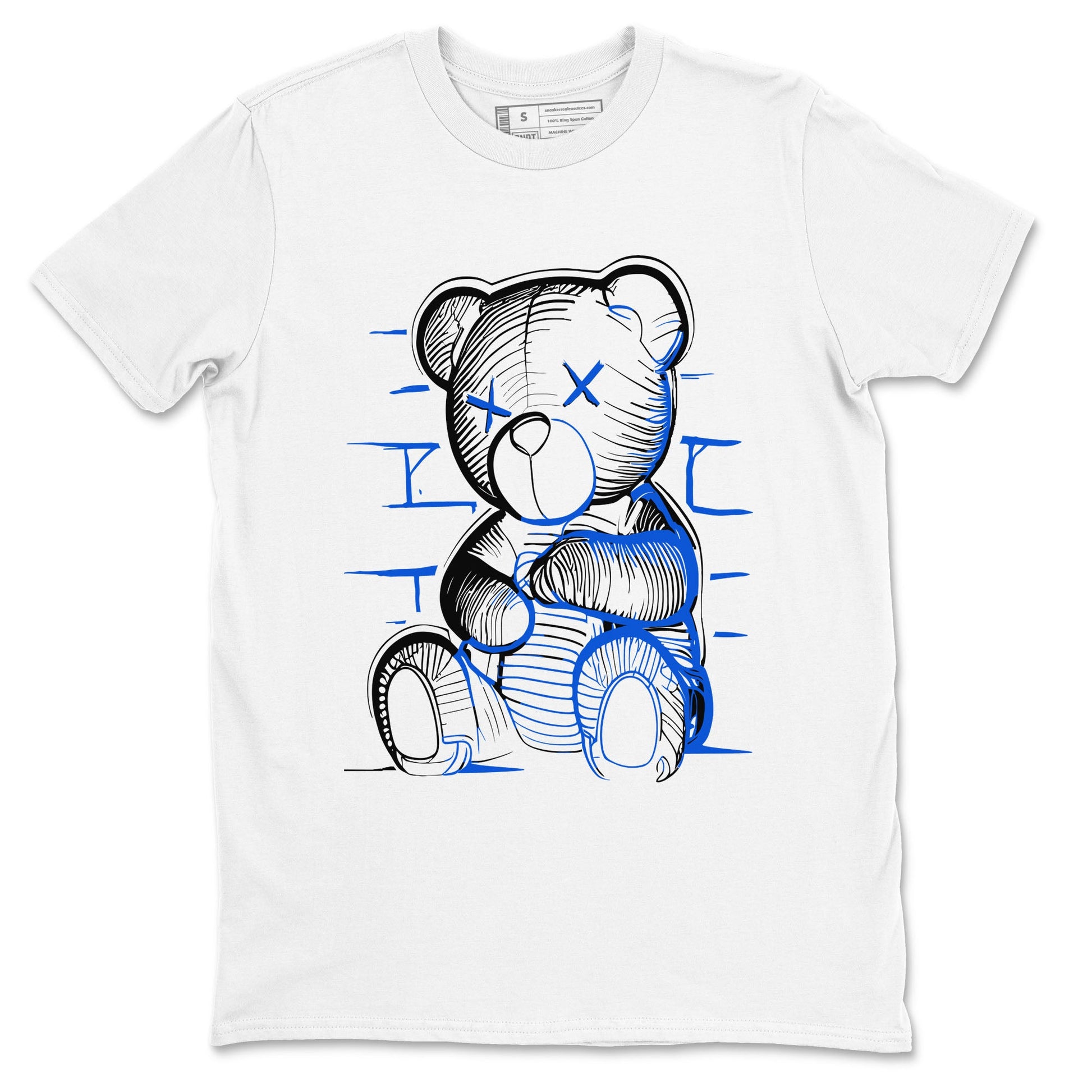 11s Black and Varsity Royal shirt to match jordans Neon Bear sneaker tees AJ11 Black and Varsity Royal SNRT sneaker Release Tees unisex cotton White 2 crew neck shirt