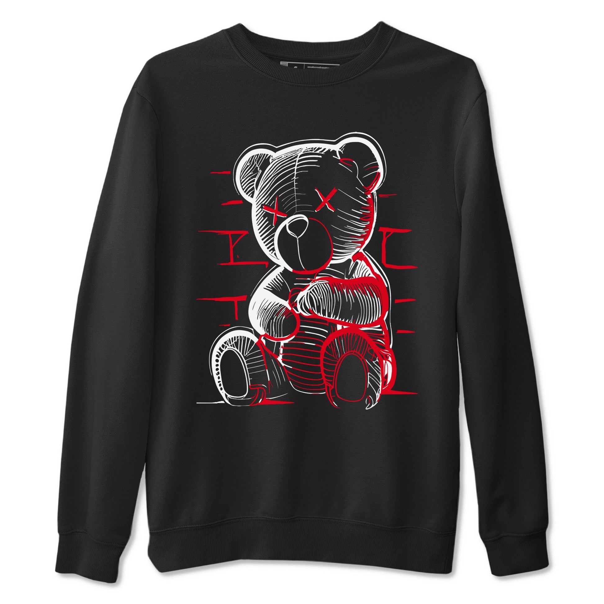 12s Flu Game shirts to match jordans Neon Bear best t shirts to wear with jordans Air Jordan 12 Retro Flu Black and Varsity Red match shoes to clothes SNRT Sneaker Tees unisex cotton Black 2 shirts