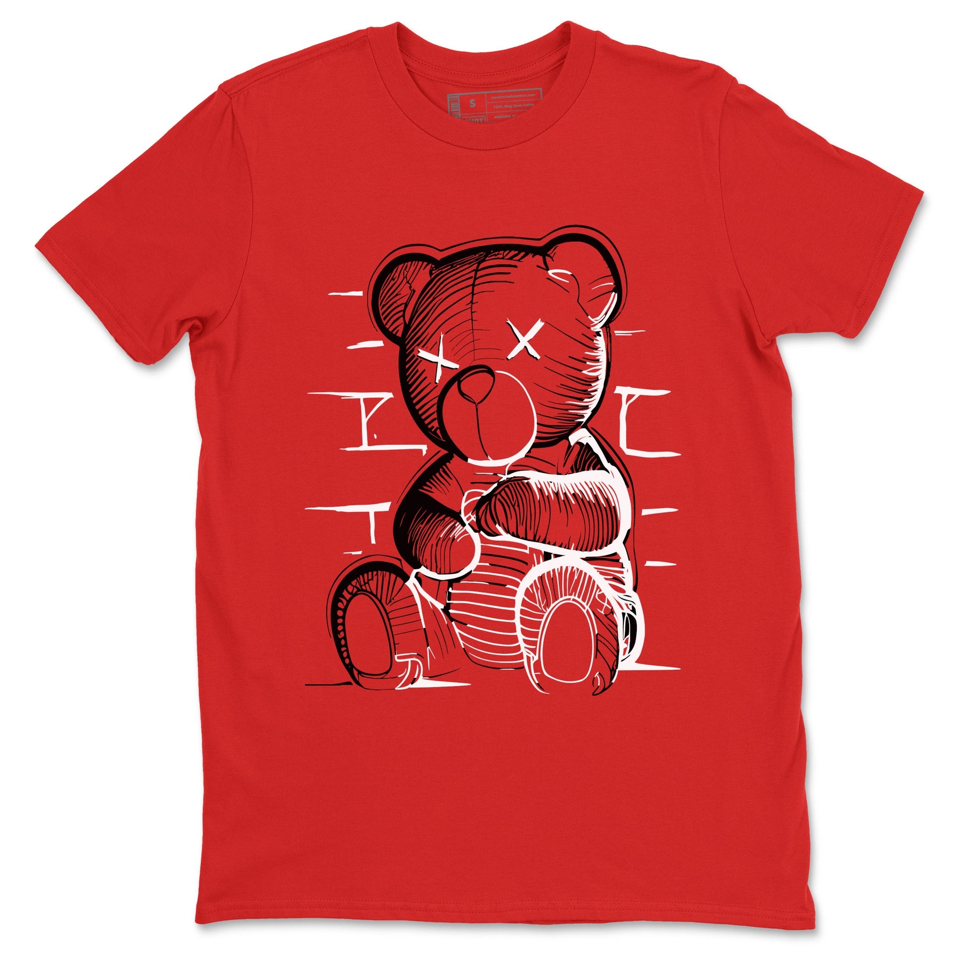 12s Flu Game shirts to match jordans Neon Bear best t shirts to wear with jordans Air Jordan 12 Retro Flu Black and Varsity Red match shoes to clothes SNRT Sneaker Tees unisex cotton Red 2 shirts