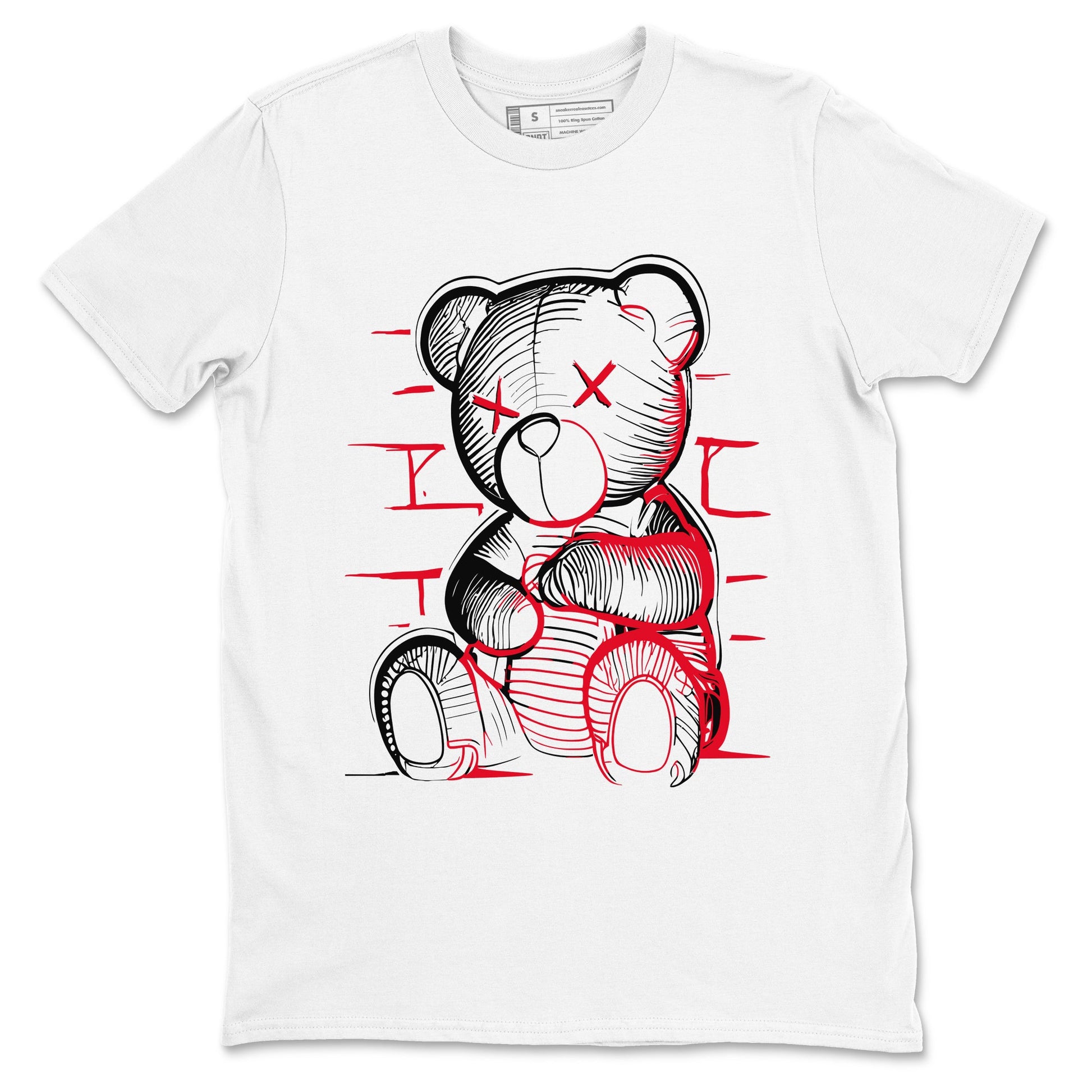 12s Flu Game shirts to match jordans Neon Bear best t shirts to wear with jordans Air Jordan 12 Retro Flu Black and Varsity Red match shoes to clothes SNRT Sneaker Tees unisex cotton White 2 shirts
