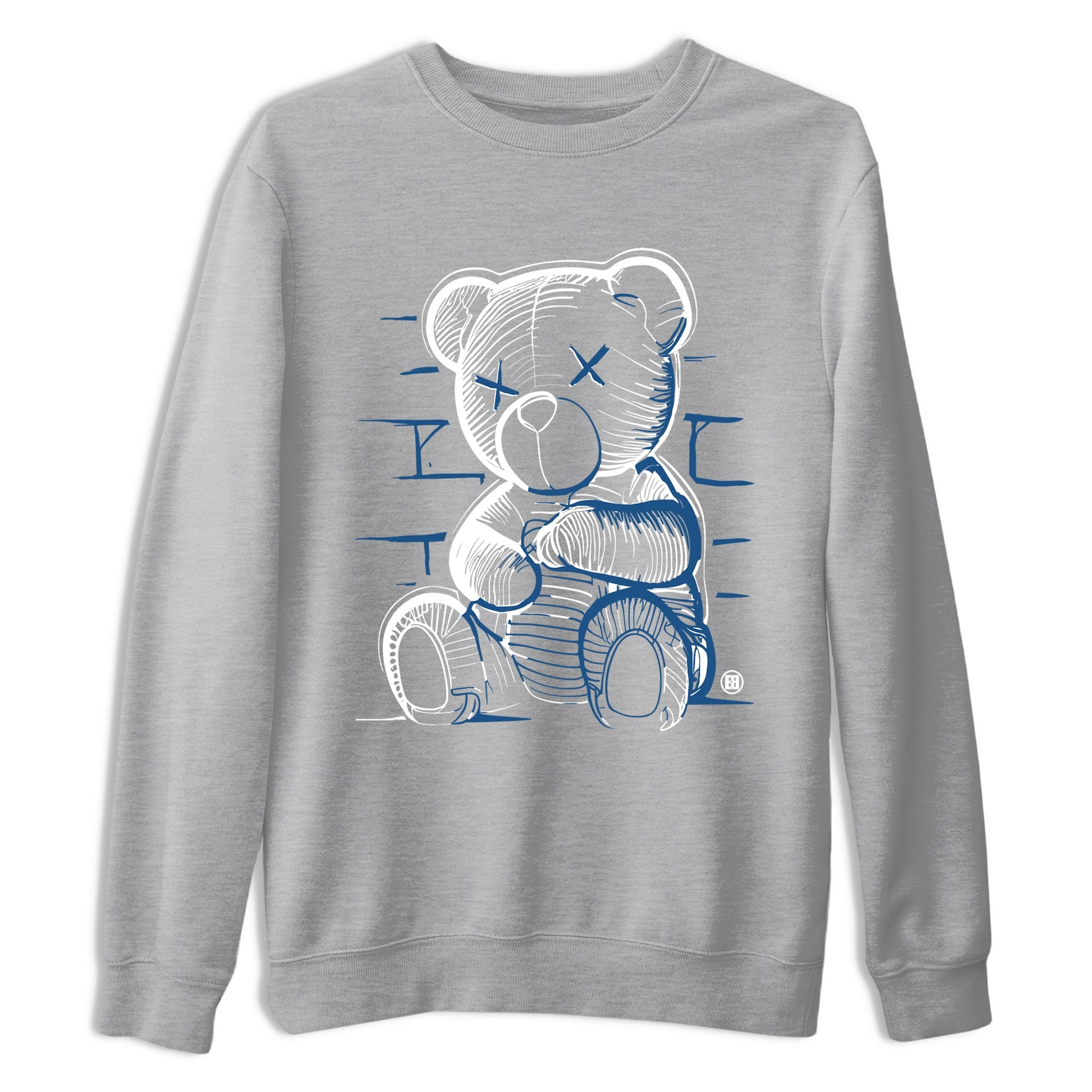 Sneaker match tees – Sneaker Tees To Match Air Jordan 12 French Blue Shoes – Neon Bear Tee Heather Grey 2