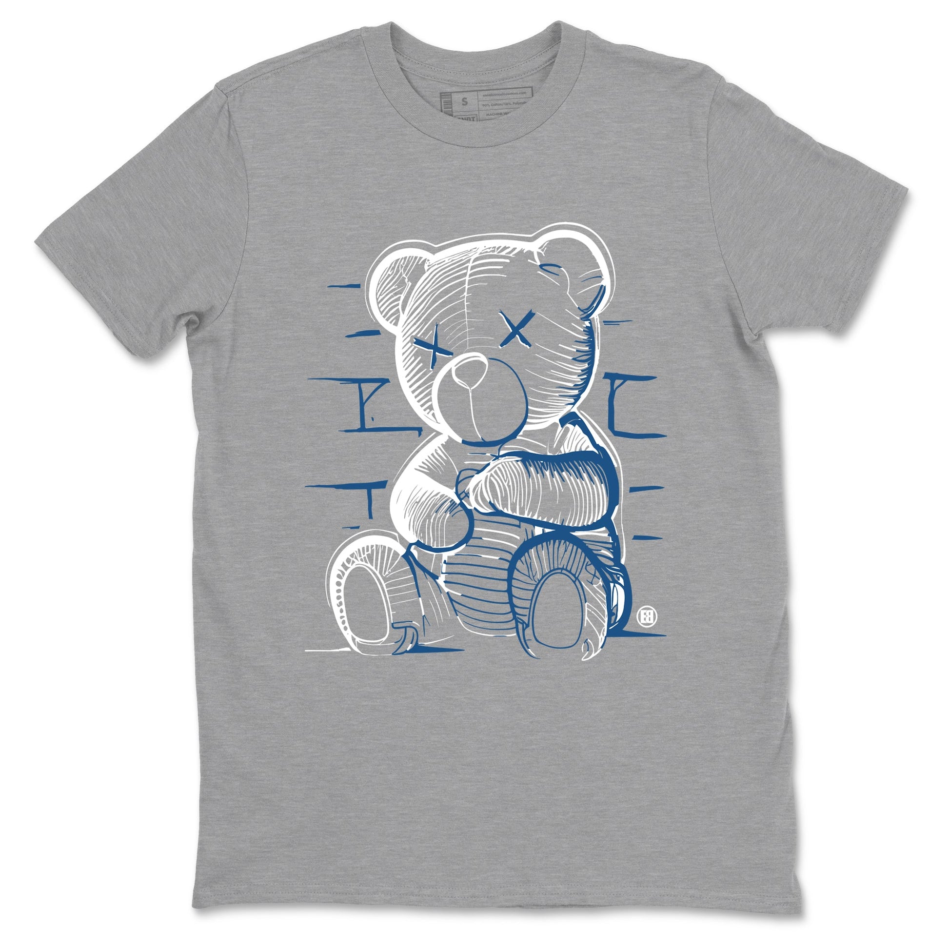 Sneaker match tees – Sneaker Tees To Match Air Jordan 12 French Blue Shoes – Neon Bear Tee Heather Grey 2
