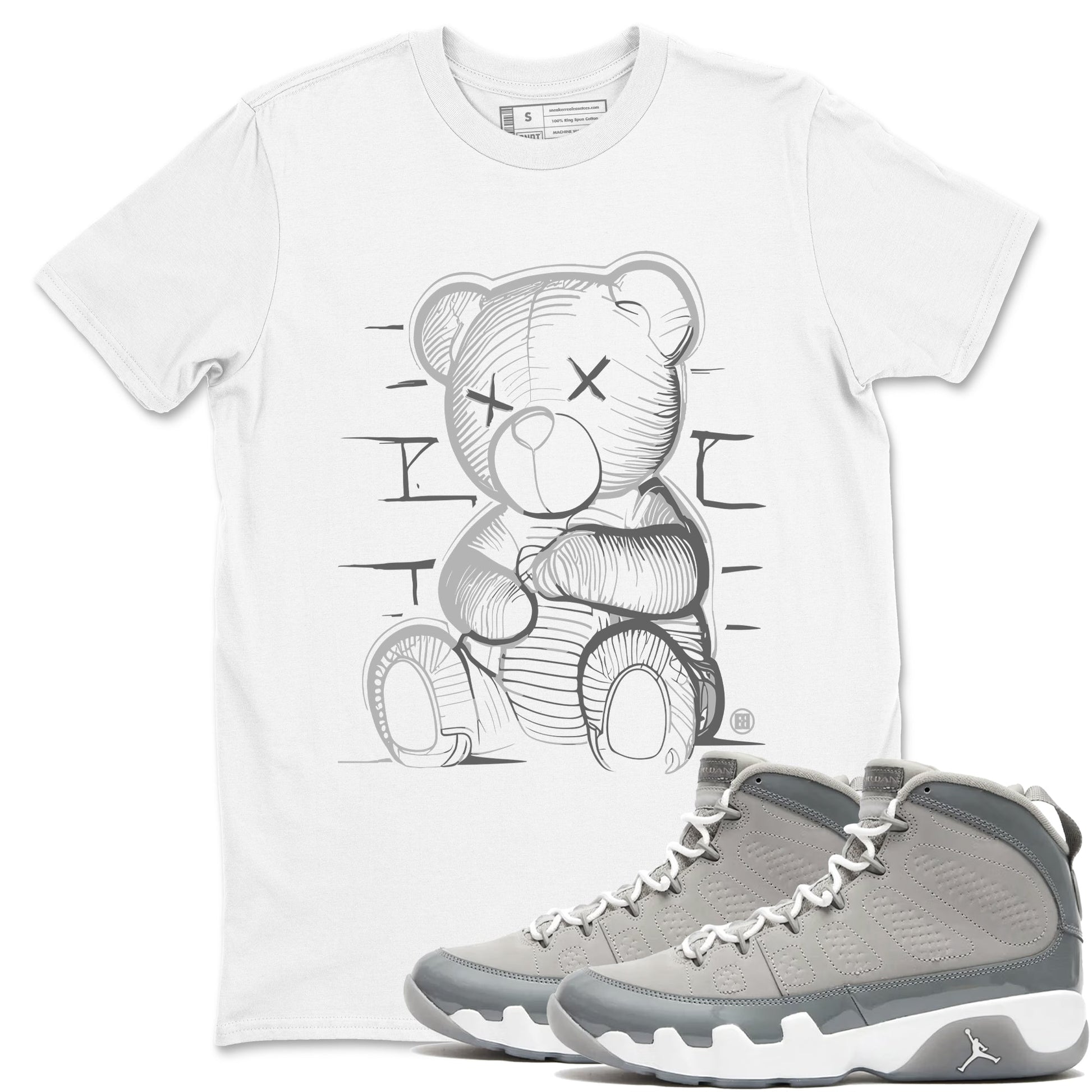 9s Cool Grey shirts to match jordans Neon Bear sneaker match tees Air Jordan 9 Cool Grey match shoes to clothes SNRT Sneaker Tees unisex cotton White 1 shirts