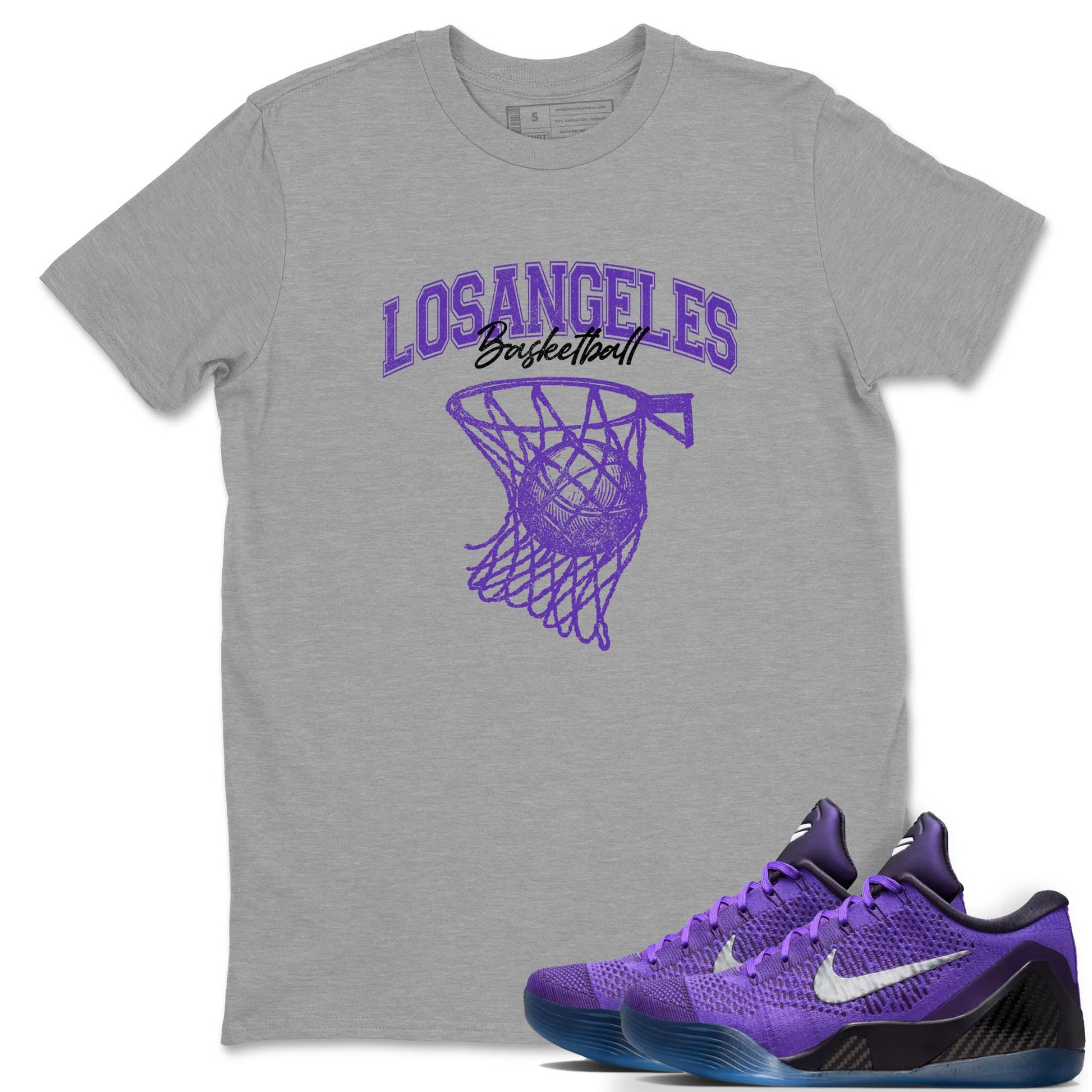 Sneaker Threads – Sneaker Tees To Match Nike KB 9 Hyper Grape – Net Burn Graphic Tee Heather Grey 1. Perfect for Jordan releases 2025 colorways. Perfect for purple basketball sneaker releases and legacy-inspired colorways for 2025 hoopers.
