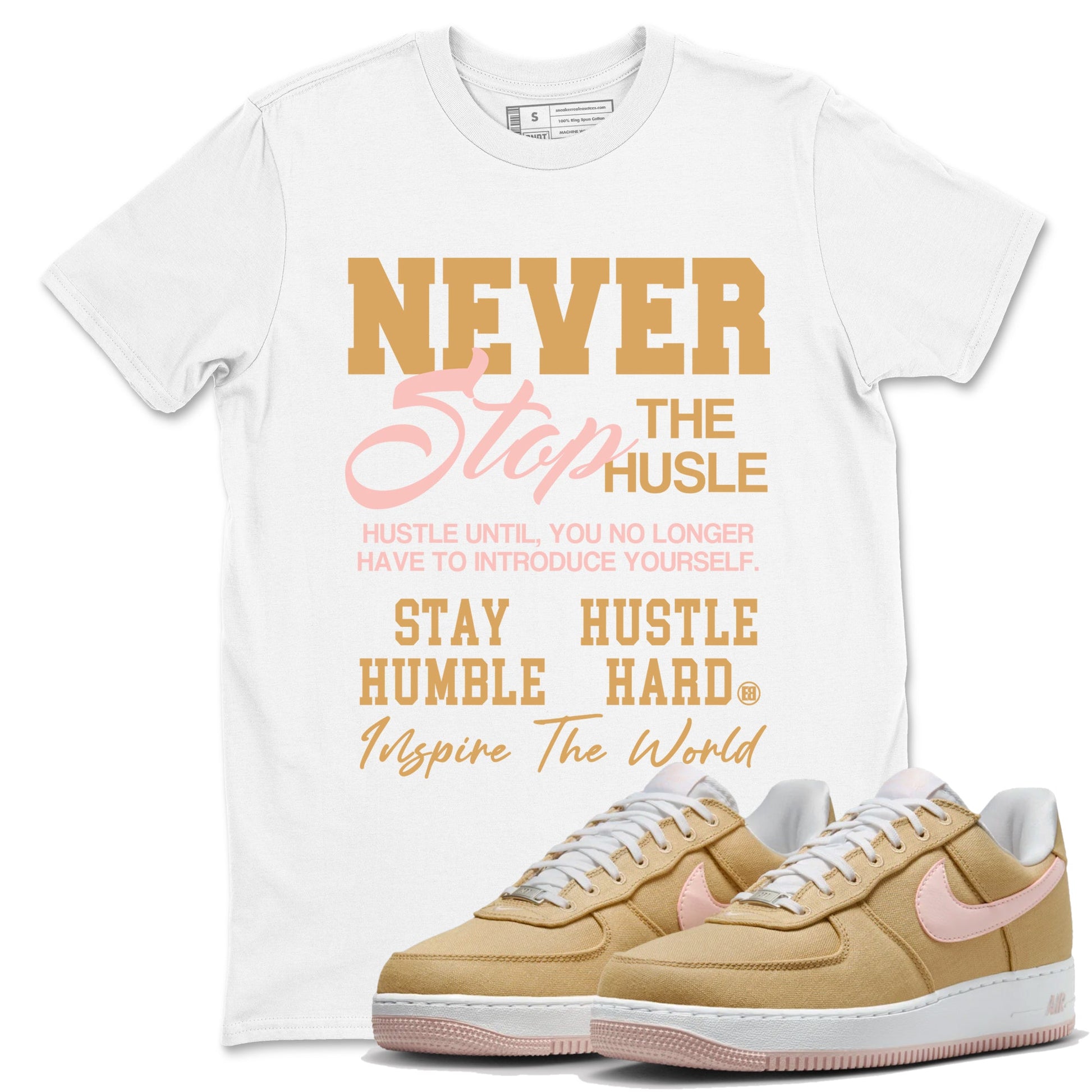 Air Force 1 Low Linen shirts to match jordans Never Stop The Hustle sneaker match tees Air Force 1 Linen Graphic Shirts To Match AF1 SNRT Sneaker Tees unisex cotton White 1 shirts