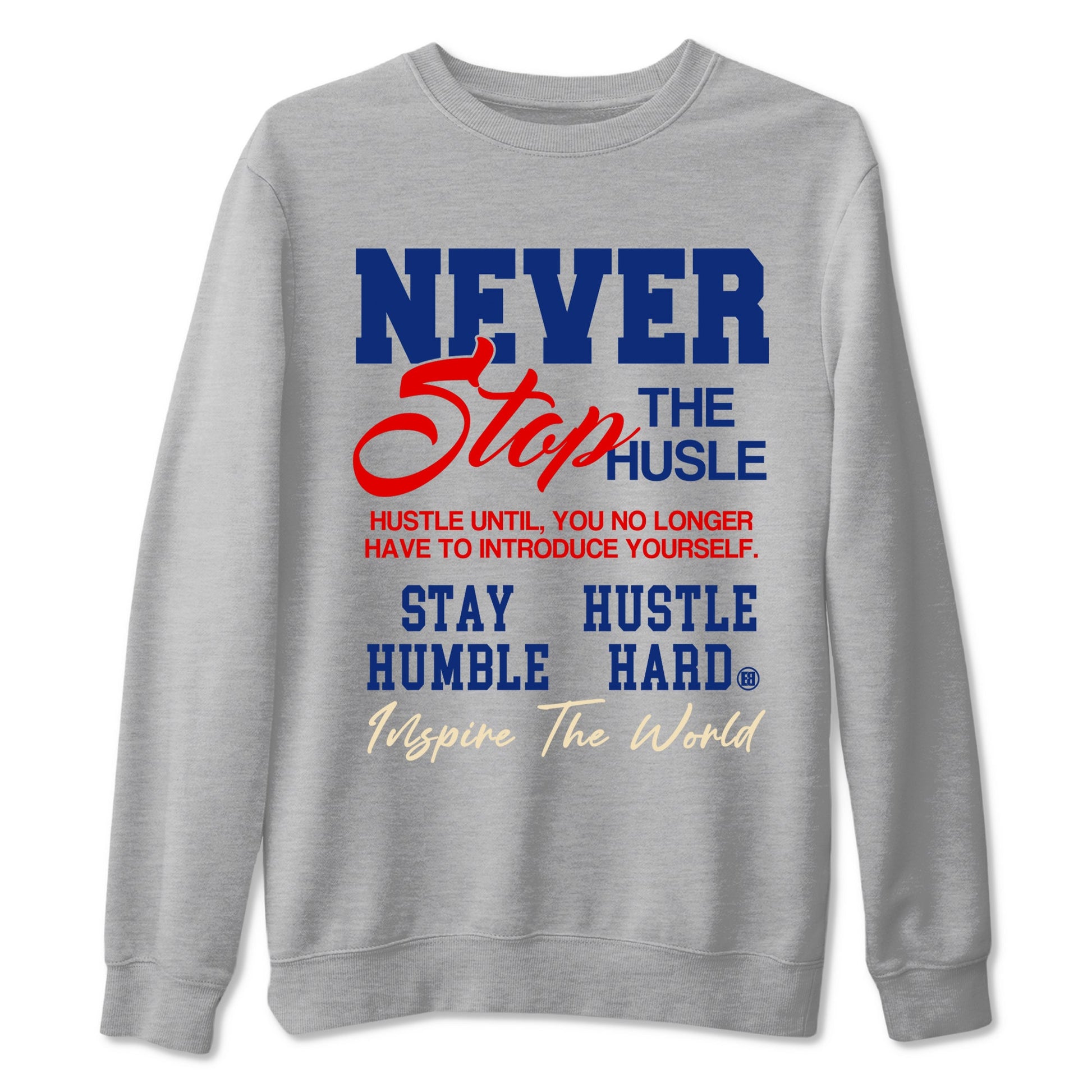 1s Rare Air shirts to match jordans Never Stop The Hustle sneaker match tees Air Jordan 1 High OG Rare Air Deep Royal Blue match shoes to clothes SNRT Sneaker Tees unisex cotton Heather Grey 2 shirts