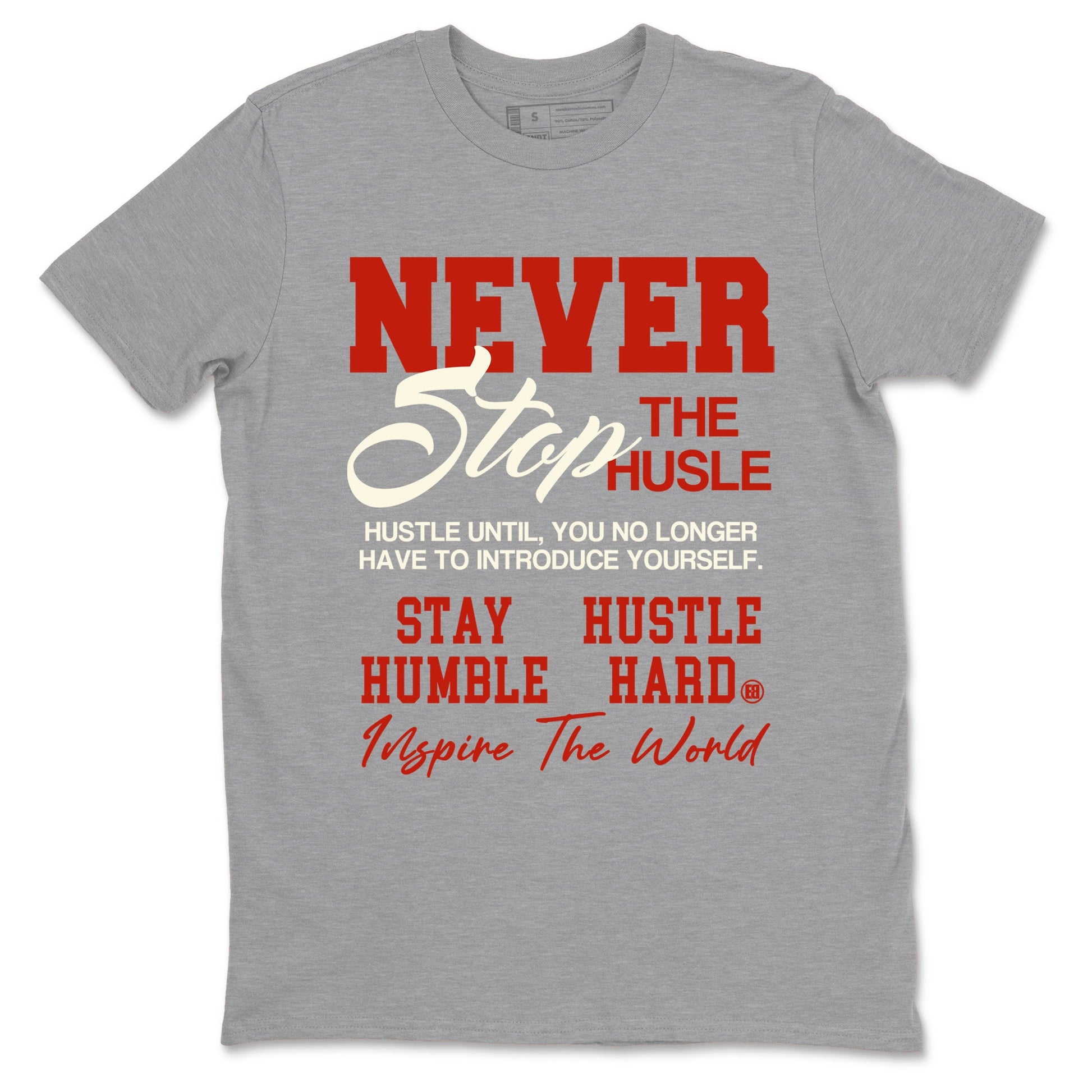 4s Brick By Brick best t shirts to wear with jordans Never Stop The Hustle sneaker match tees Nigel Sylvester x Air Jordan 4 Brick by Brick match shoes to clothes SNRT Sneaker Tees unisex cotton Heather Grey 2 shirts