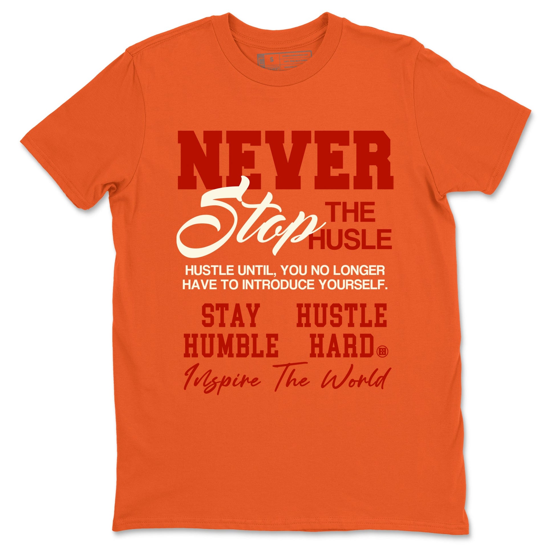 4s Brick By Brick best t shirts to wear with jordans Never Stop The Hustle sneaker match tees Nigel Sylvester x Air Jordan 4 Brick by Brick match shoes to clothes SNRT Sneaker Tees unisex cotton Orange 2 shirts