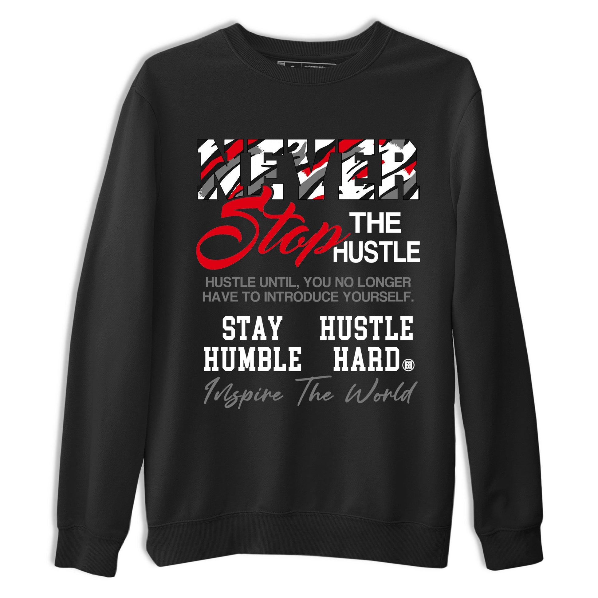 Sneaker Threads – Sneaker Tees To Match Air Jordan 8 Bunny – Never Stop The Hustle Graphic Tee Black 2. Perfect for Jordan releases 2025 colorways.