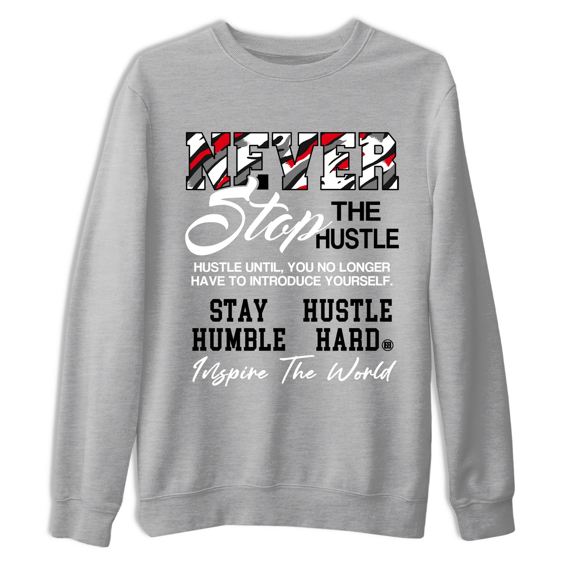 Sneaker Threads – Sneaker Tees To Match Air Jordan 8 Bunny – Never Stop The Hustle Graphic Tee Heather Grey 2. Perfect for Jordan releases 2025 colorways.