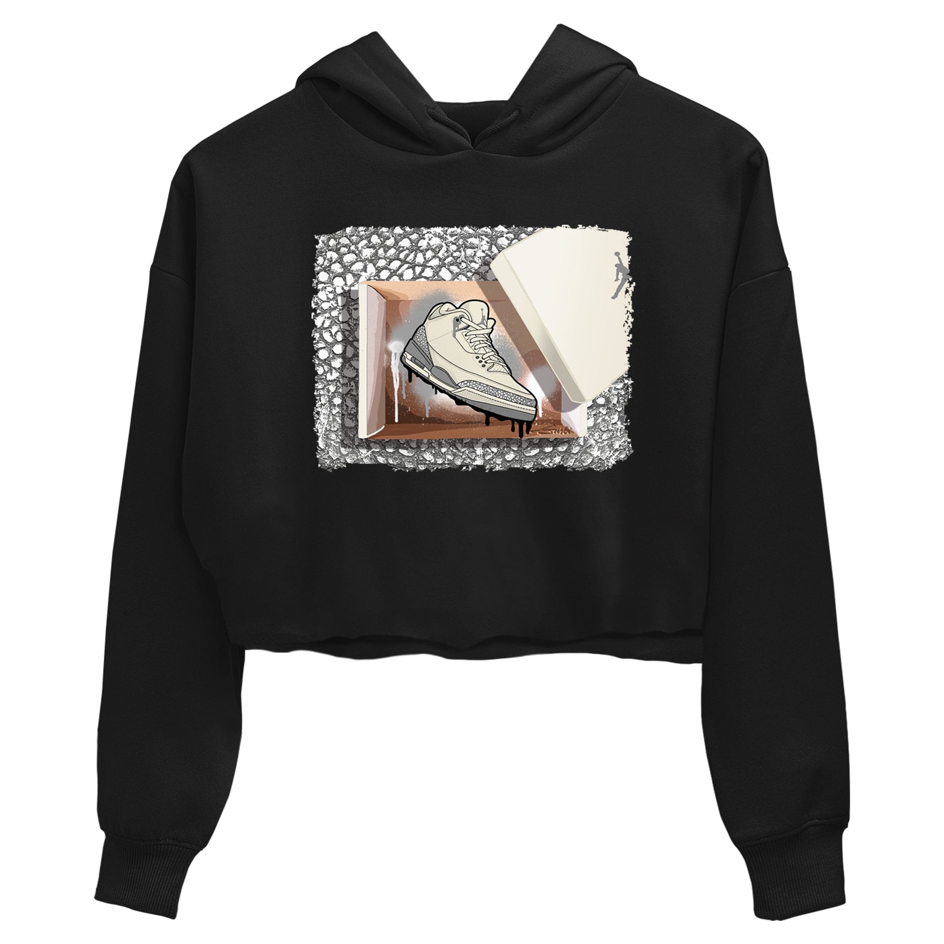 3s WMNS Sail and Cement Grey shirts to match jordans New Kicks graphic tees Air Jordan 3 Sail and Cement Grey match shoes to clothes SNRT Sneaker Tees unisex cotton Black 2 crop tee