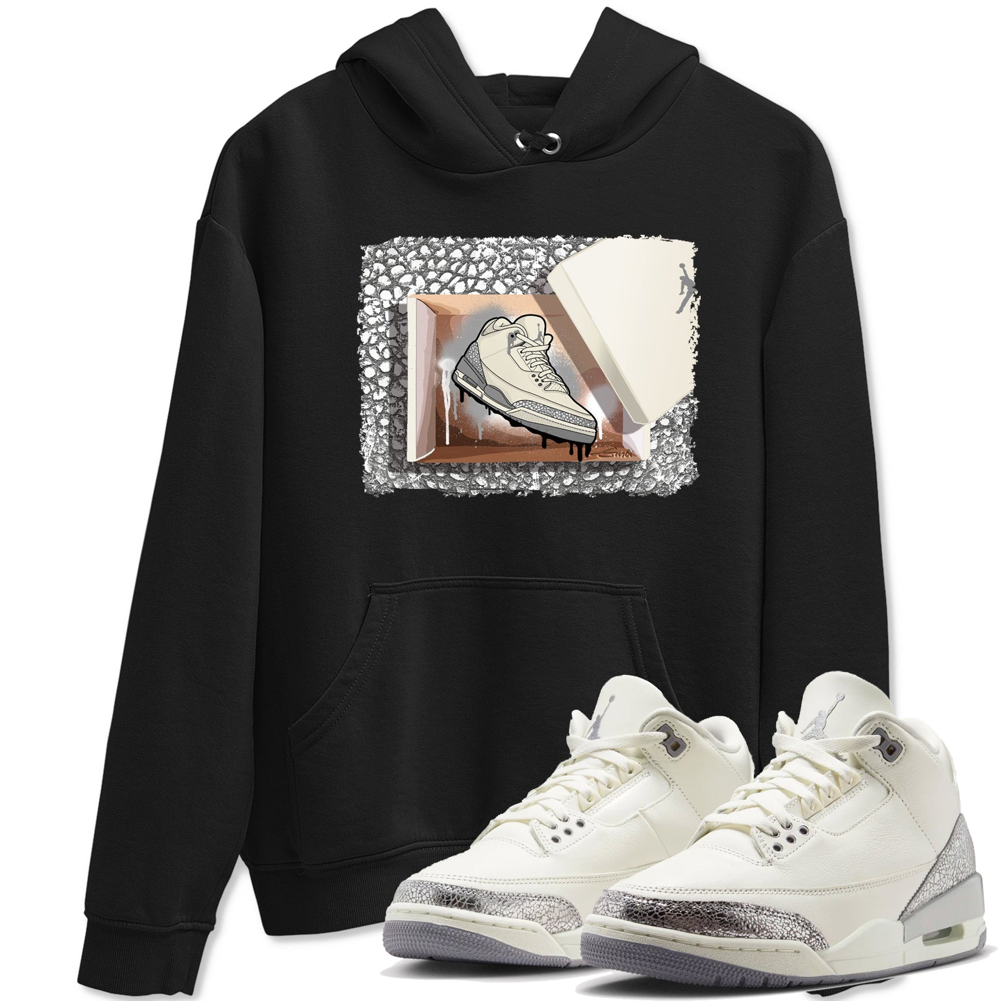 3s WMNS Sail and Cement Grey shirts to match jordans New Kicks graphic tees Air Jordan 3 Sail and Cement Grey match shoes to clothes SNRT Sneaker Tees unisex cotton Black 1 shirts