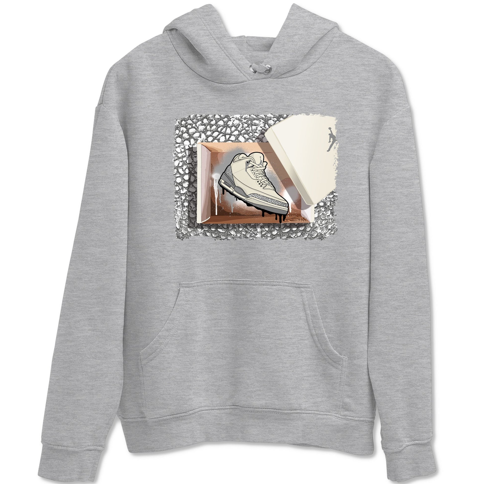 3s WMNS Sail and Cement Grey shirts to match jordans New Kicks graphic tees Air Jordan 3 Sail and Cement Grey match shoes to clothes SNRT Sneaker Tees unisex cotton Heather Grey 2 shirts