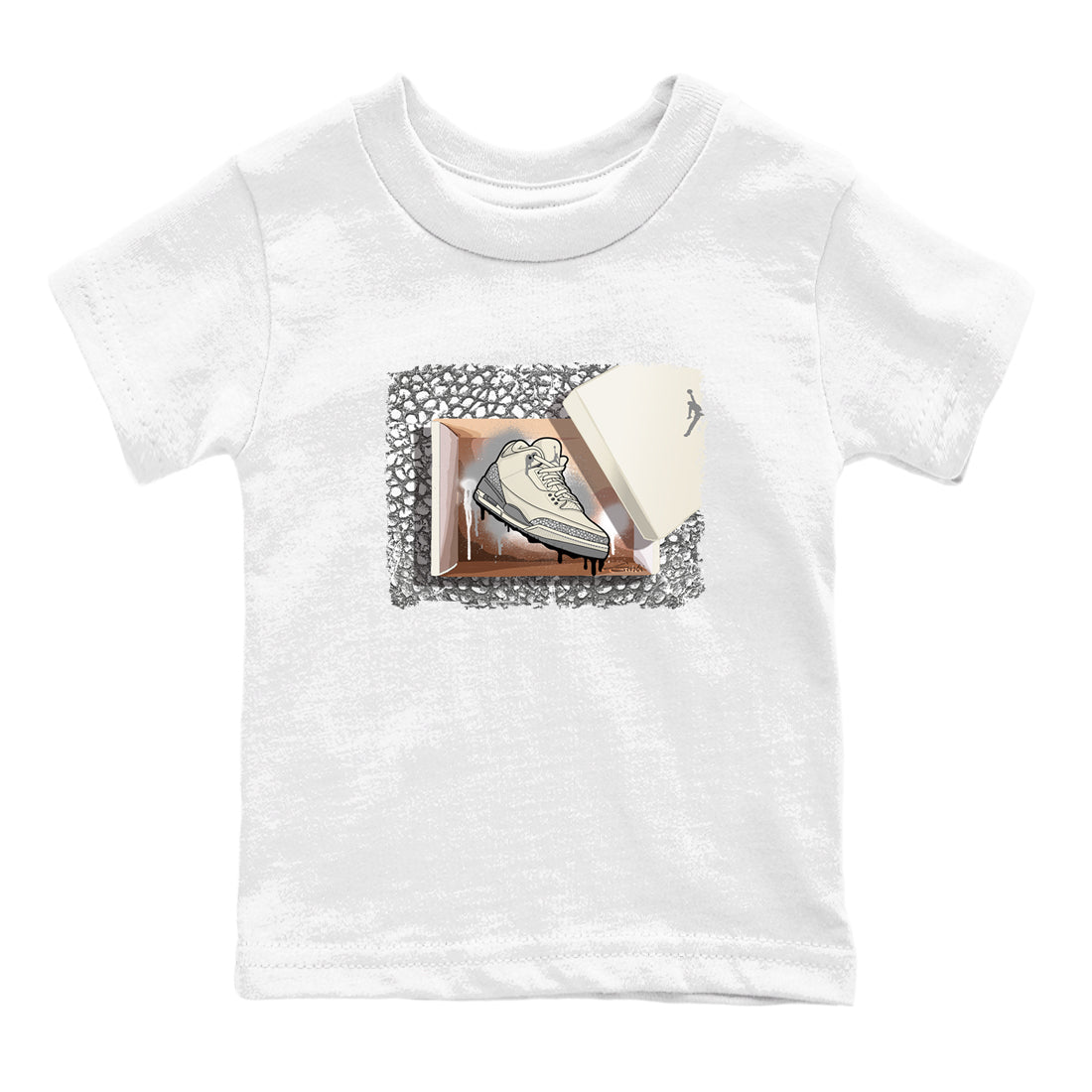 3s WMNS Sail and Cement Grey shirts to match jordans New Kicks graphic tees Air Jordan 3 Sail and Cement Grey match shoes to clothes SNRT Sneaker Tees Youth Baby White 2 tee