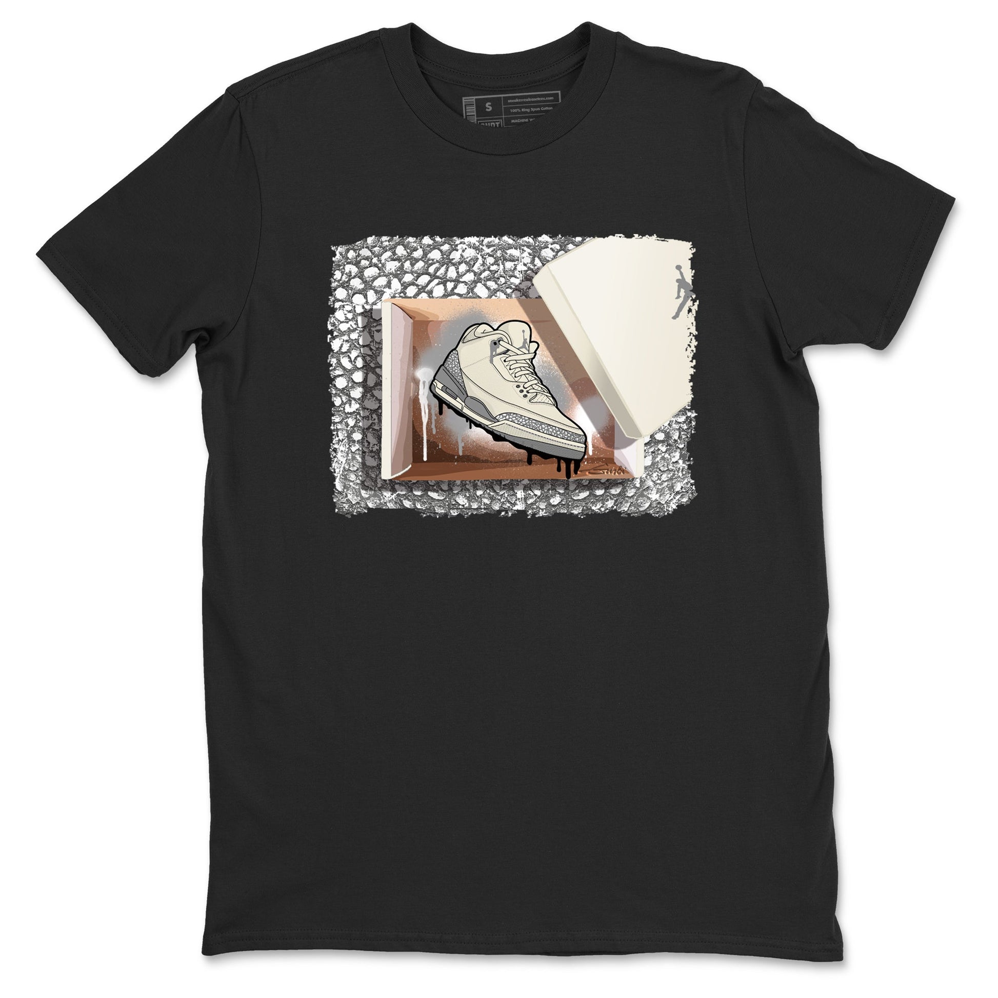 3s WMNS Sail and Cement Grey shirts to match jordans New Kicks graphic tees Air Jordan 3 Sail and Cement Grey match shoes to clothes SNRT Sneaker Tees unisex cotton Black 2 shirts