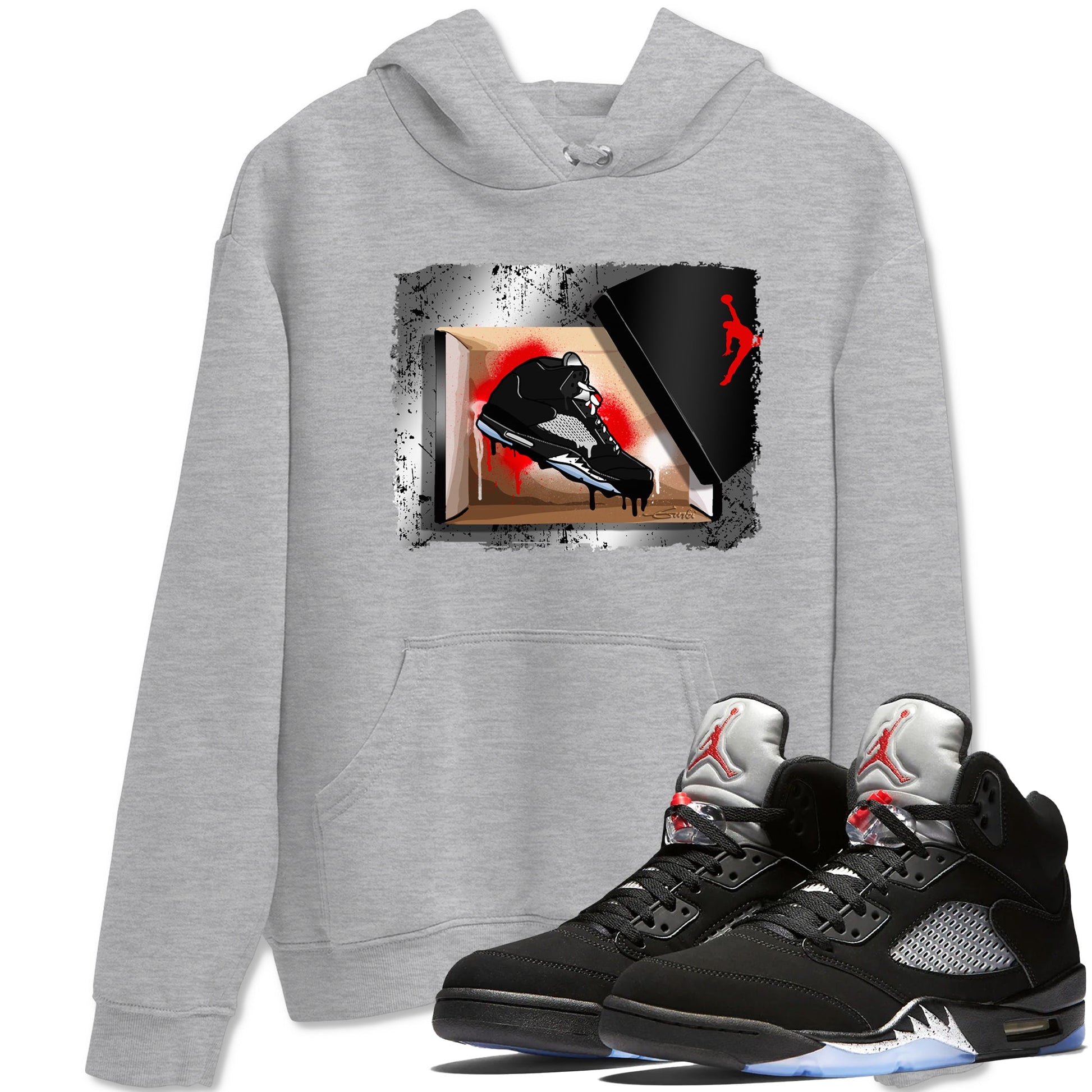 AJ5 Reimagined shirts to match jordans New Kicks best t shirts to wear with jordans Air Jordan 5 Retro OG Reimagined match shoes to clothes SNRT Sneaker Tees unisex cotton Heather Grey 1 shirts