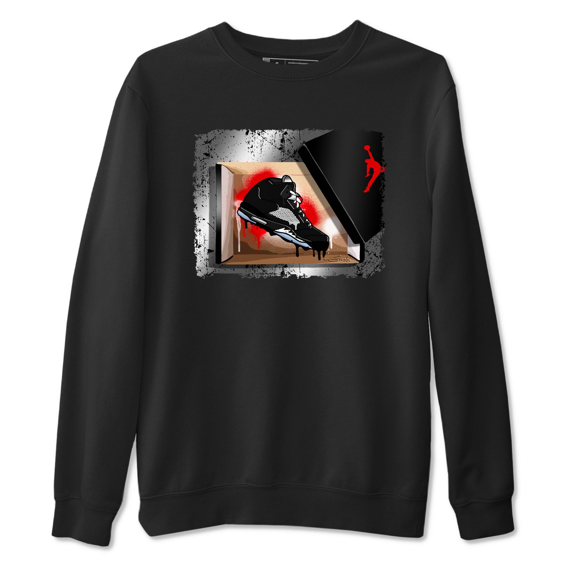 AJ5 Reimagined shirts to match jordans New Kicks best t shirts to wear with jordans Air Jordan 5 Retro OG Reimagined match shoes to clothes SNRT Sneaker Tees unisex cotton Black 2 shirts