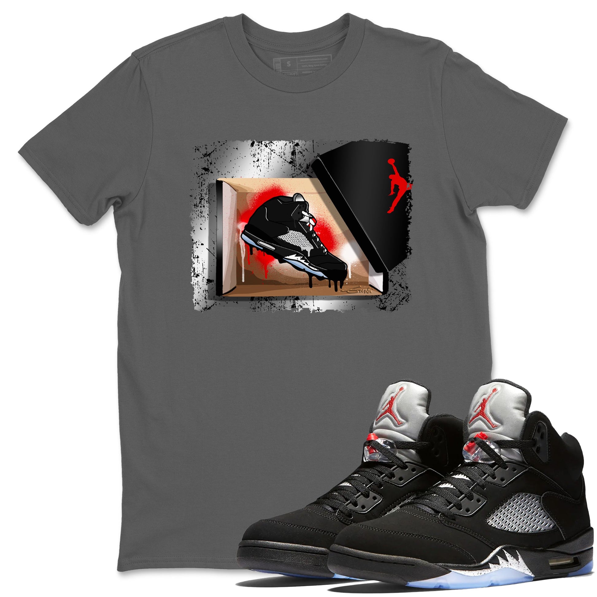 AJ5 Reimagined shirts to match jordans New Kicks best t shirts to wear with jordans Air Jordan 5 Retro OG Reimagined match shoes to clothes SNRT Sneaker Tees unisex cotton Cool Grey 1 shirts
