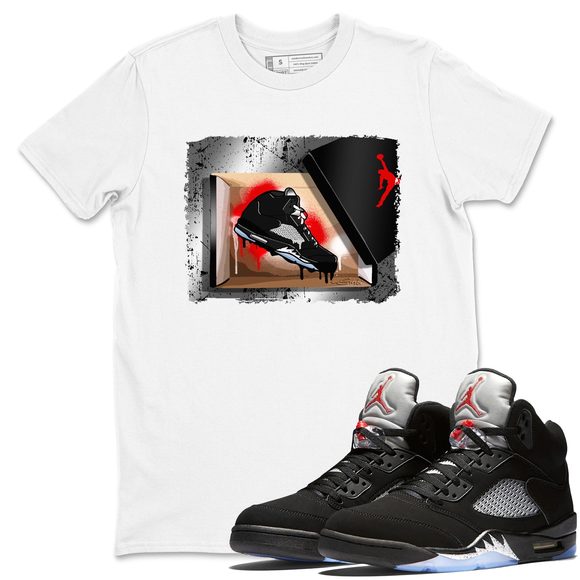 AJ5 Reimagined shirts to match jordans New Kicks best t shirts to wear with jordans Air Jordan 5 Retro OG Reimagined match shoes to clothes SNRT Sneaker Tees unisex cotton White 1 shirts