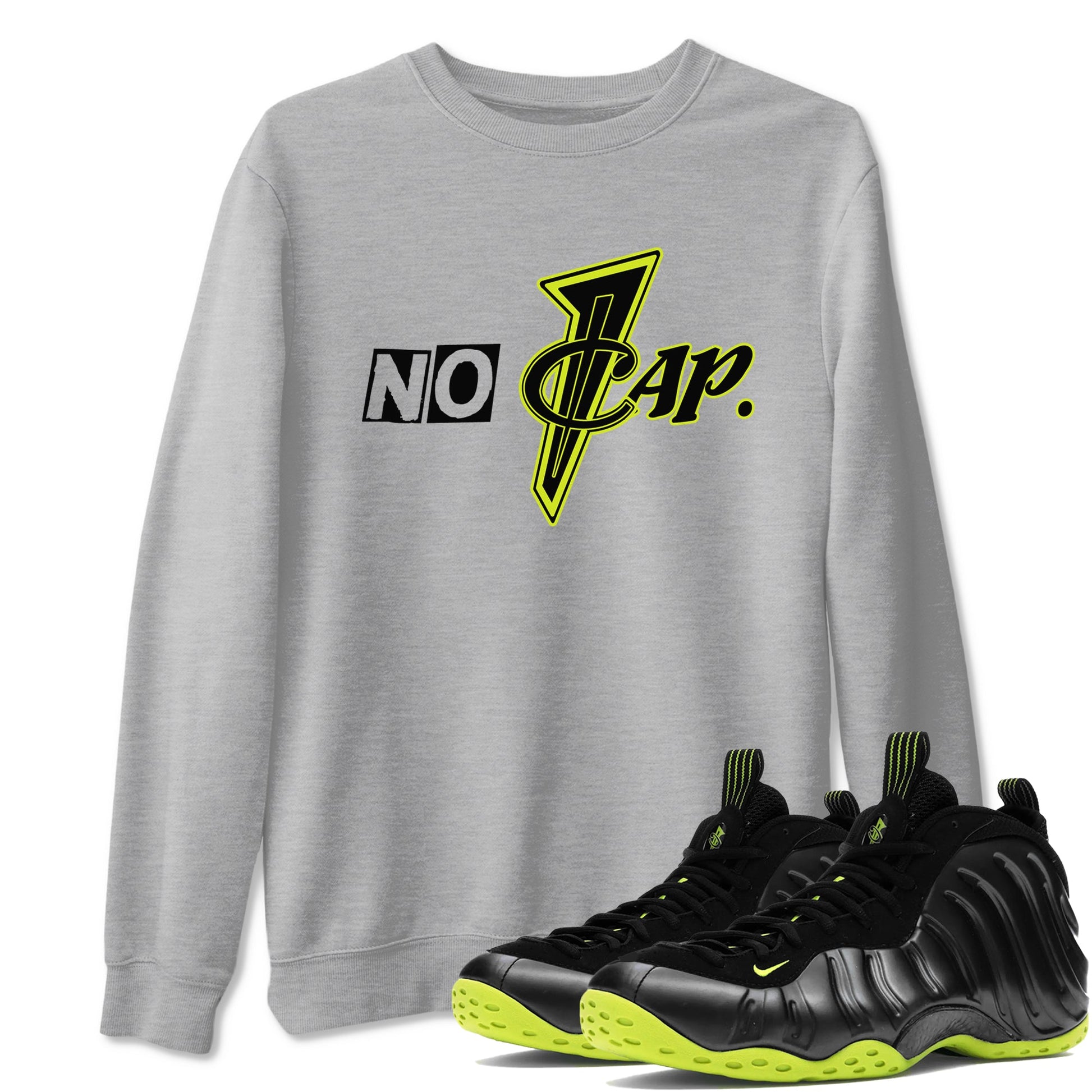 Foams One Black Volt shirts to match jordans No Cap sneaker match tees Air Foamposite One Black and Volt match shoes to clothes SNRT Sneaker Tees unisex cotton Heather Grey 1 shirts