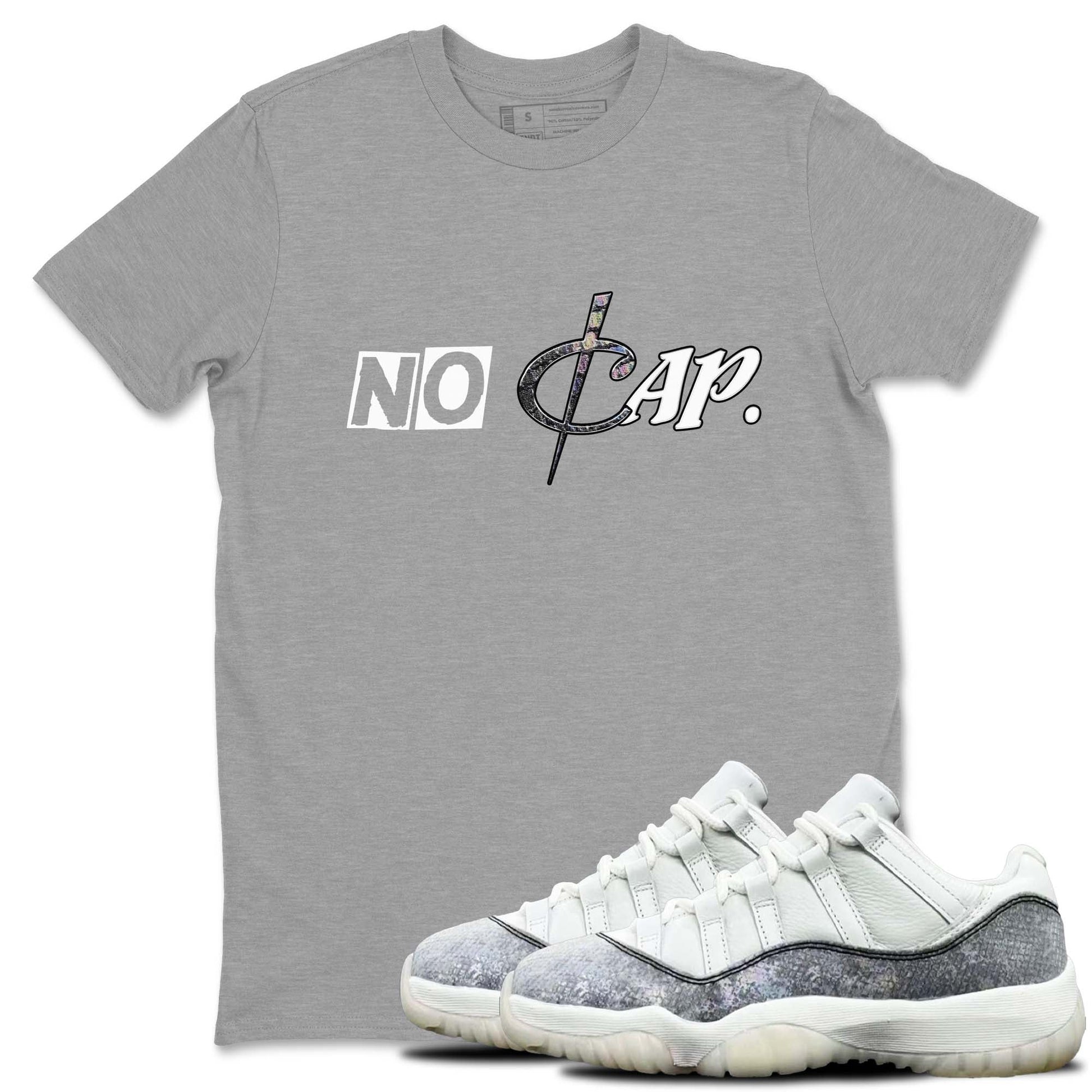 11s Year Of The Snake shirts to match jordans No Cap shirts to match jordans Air Jordan 11 Retro Low Year Of The Snake match shoes to clothes SNRT Sneaker Tees unisex cotton Heather Grey 1 shirts