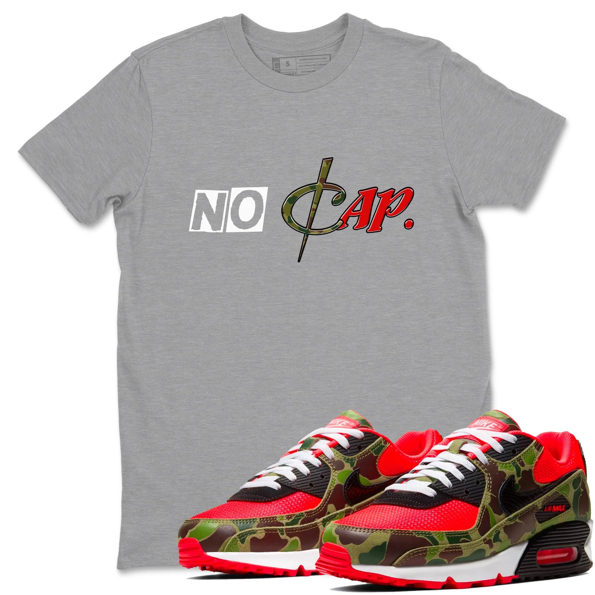 Air Max 90 Duck Camo shirts to match jordans No Cap sneaker match tees Air Max 90 Reverse Duck Camo match shoes to clothes SNRT Sneaker Tees unisex cotton Heather Grey 1 shirts