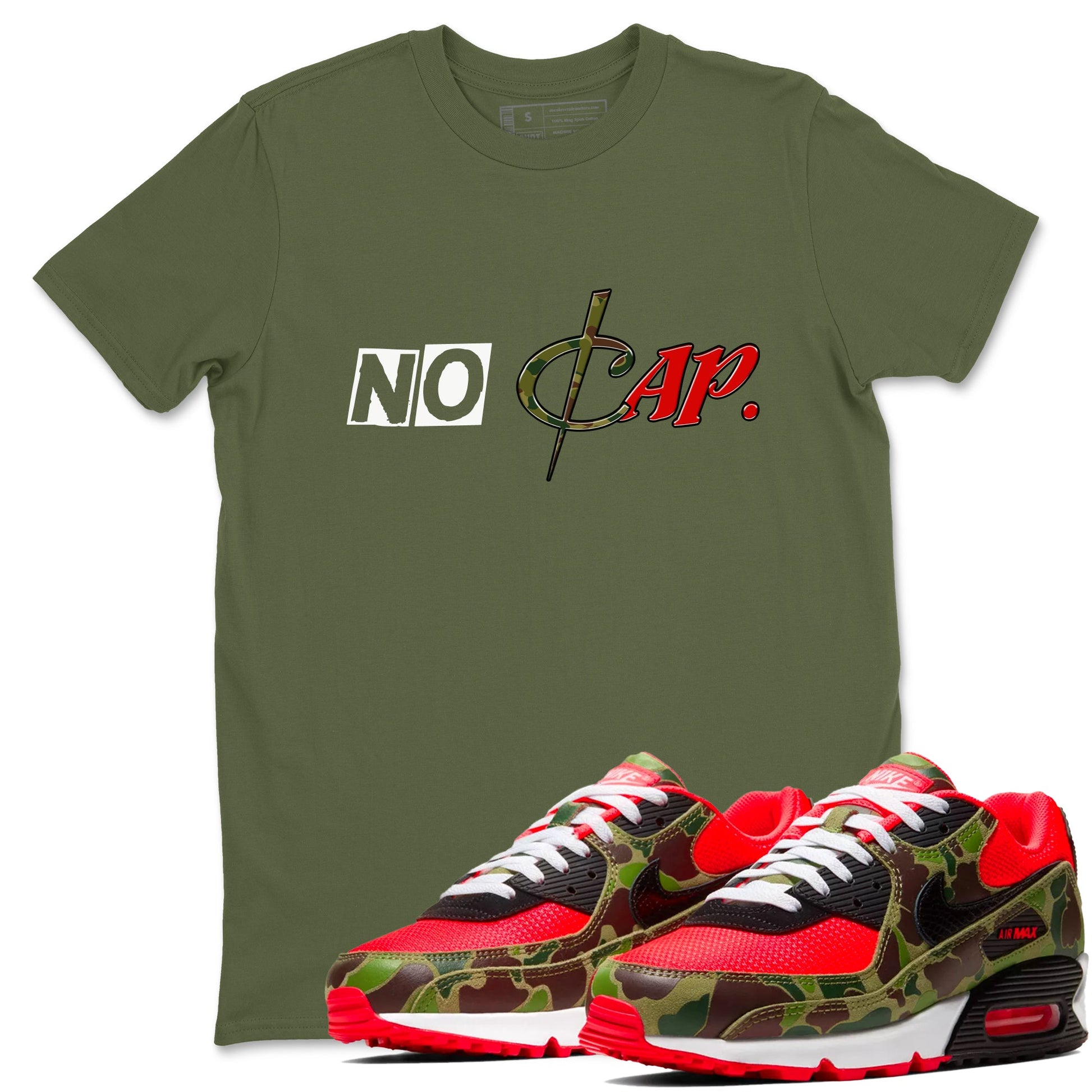 Air Max 90 Duck Camo shirts to match jordans No Cap sneaker match tees Air Max 90 Reverse Duck Camo match shoes to clothes SNRT Sneaker Tees unisex cotton Military Green 1 shirts