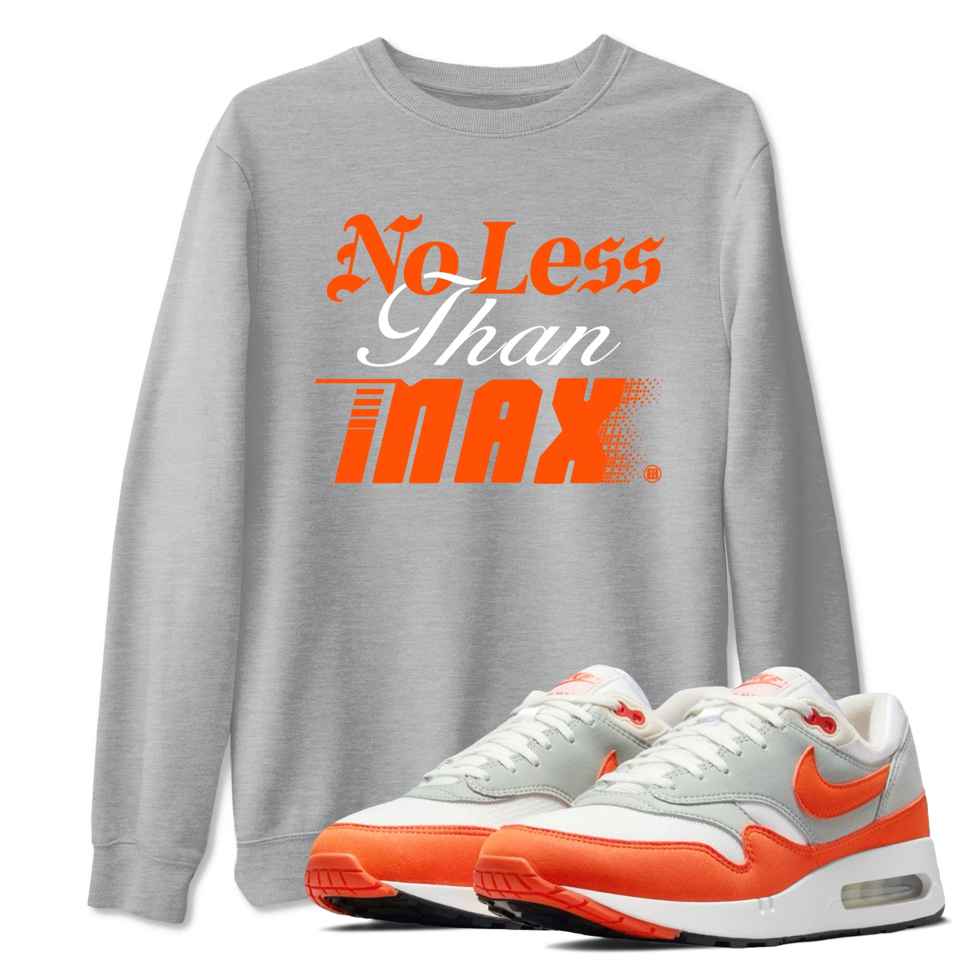 Air Max 1 OG '86 'Summit White and Cosmic Clay shirts to match jordans No Less Than Max sneaker match tees Air Max 1 Cosmic Clay match shoes to clothes SNRT Sneaker Tees unisex cotton Heather Grey 1 shirts