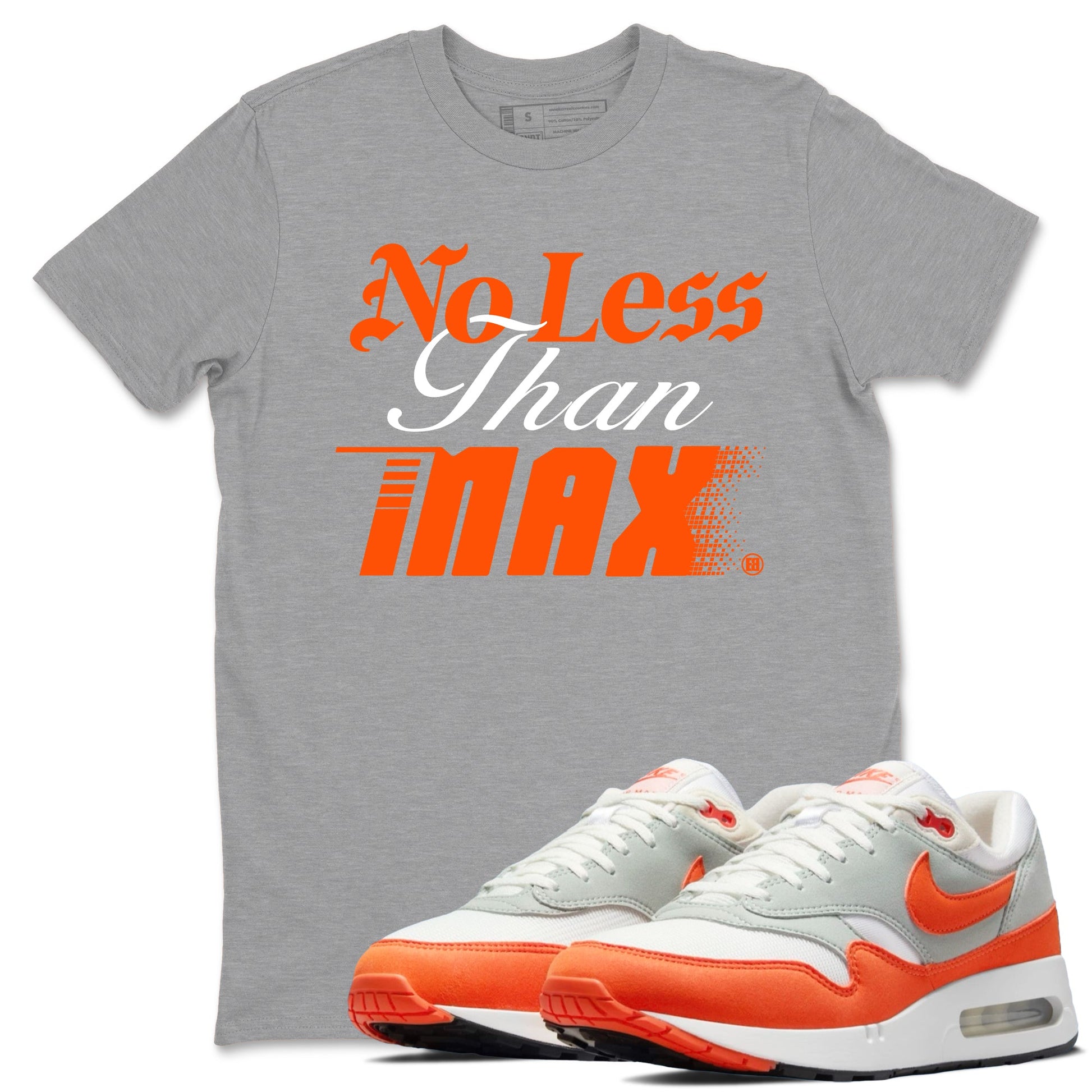 Air Max 1 OG '86 'Summit White and Cosmic Clay shirts to match jordans No Less Than Max sneaker match tees Air Max 1 Cosmic Clay match shoes to clothes SNRT Sneaker Tees unisex cotton Heather Grey 1 shirts