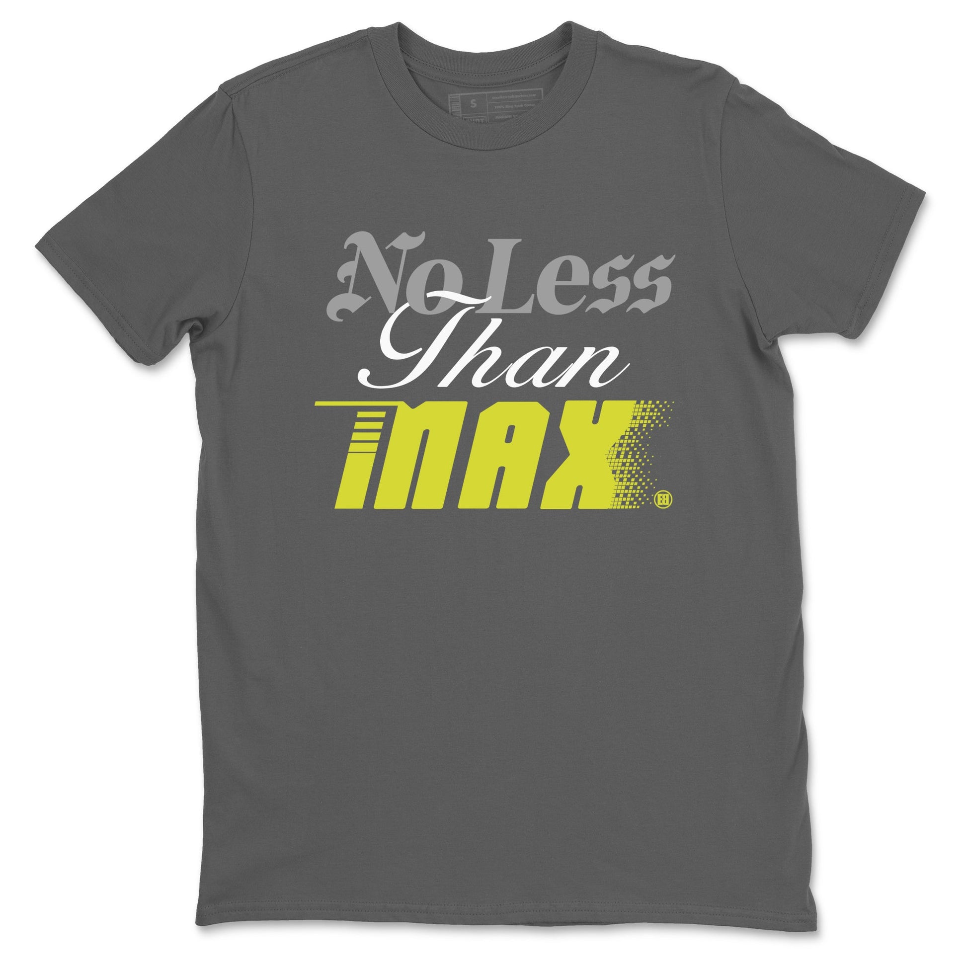 No Less Than Max sneaker match t-shirt styled to complete your fit with the Air Max 90 Cyber sneakers, shown in Cool Grey 2.