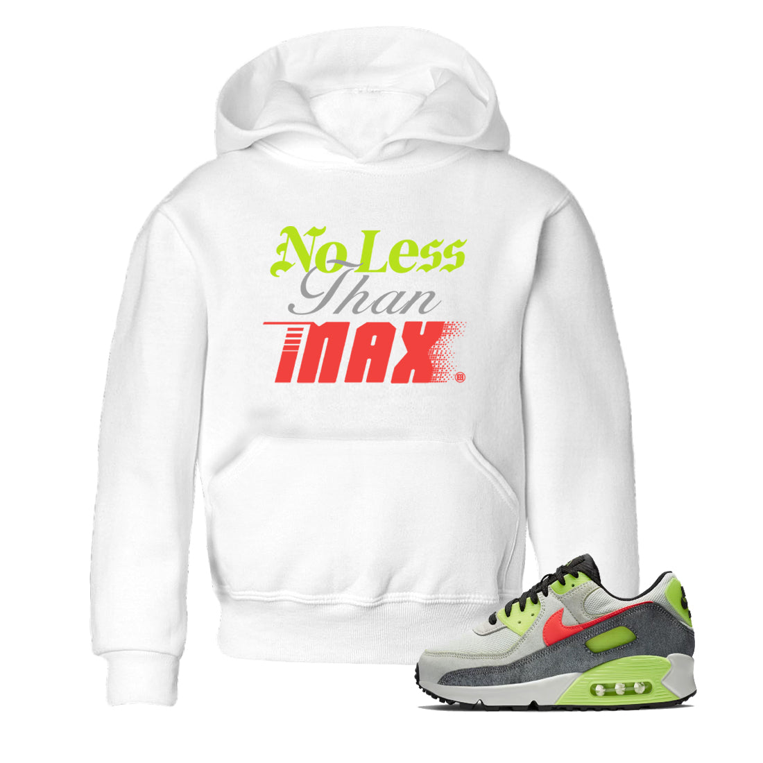Sneaker Threads – Sneaker Tees To Match Air Max 90 Spruce Aura and Ghost Green – No Less Than Max Youth Graphic Tee White 1. Perfect for Jordan releases 2025 colorways.