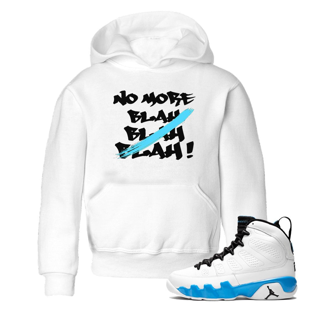 9s Powder Blue shirt to match jordans No More Blah sneaker tees Air Jordan 9 Powder Blue SNRT sneaker release tees baby toddler White 1 cotton Shirt