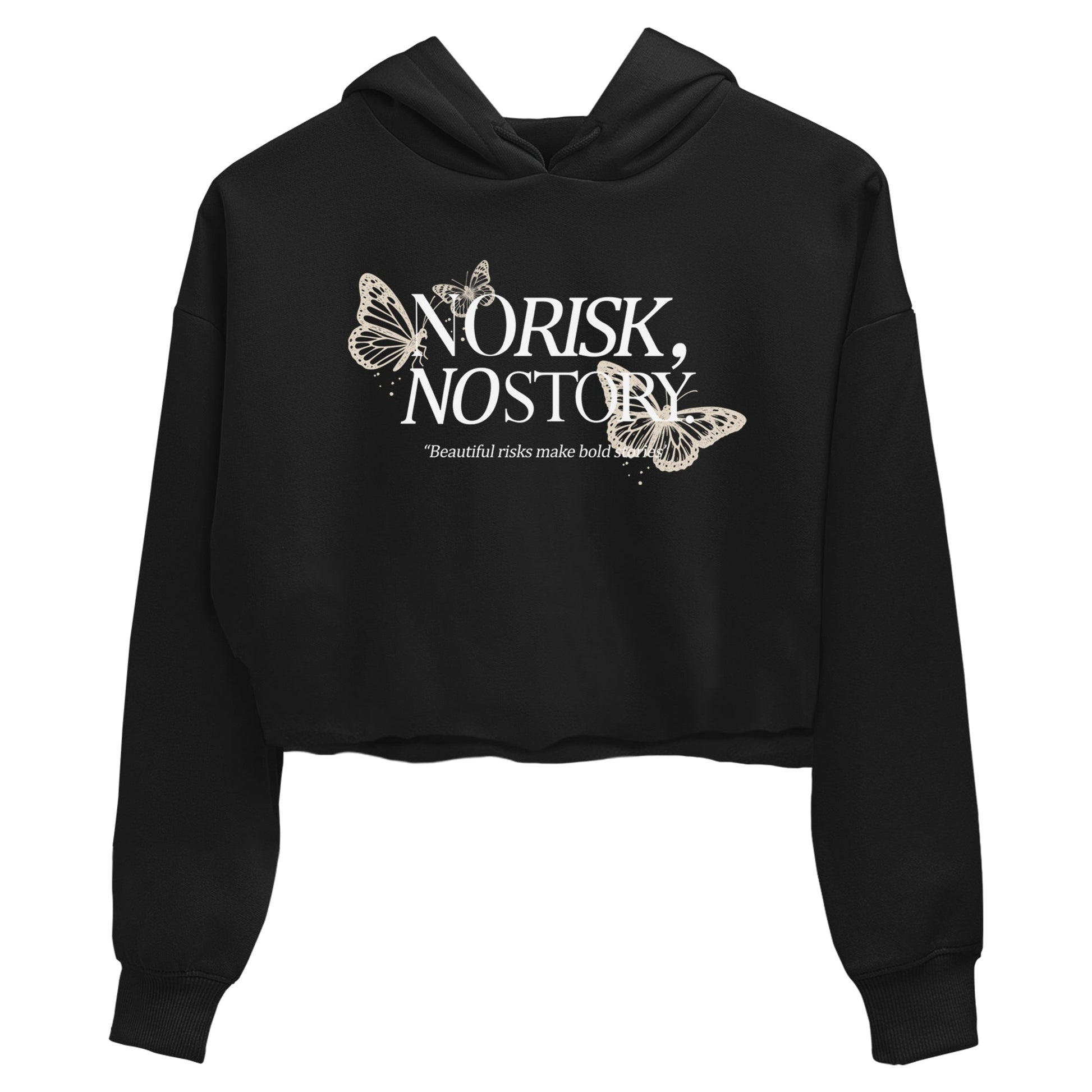 No Risk No Story womens crop tee made to vibe with the Air Jordan 3 Pure Money sneakers — the perfect match in Black 2.