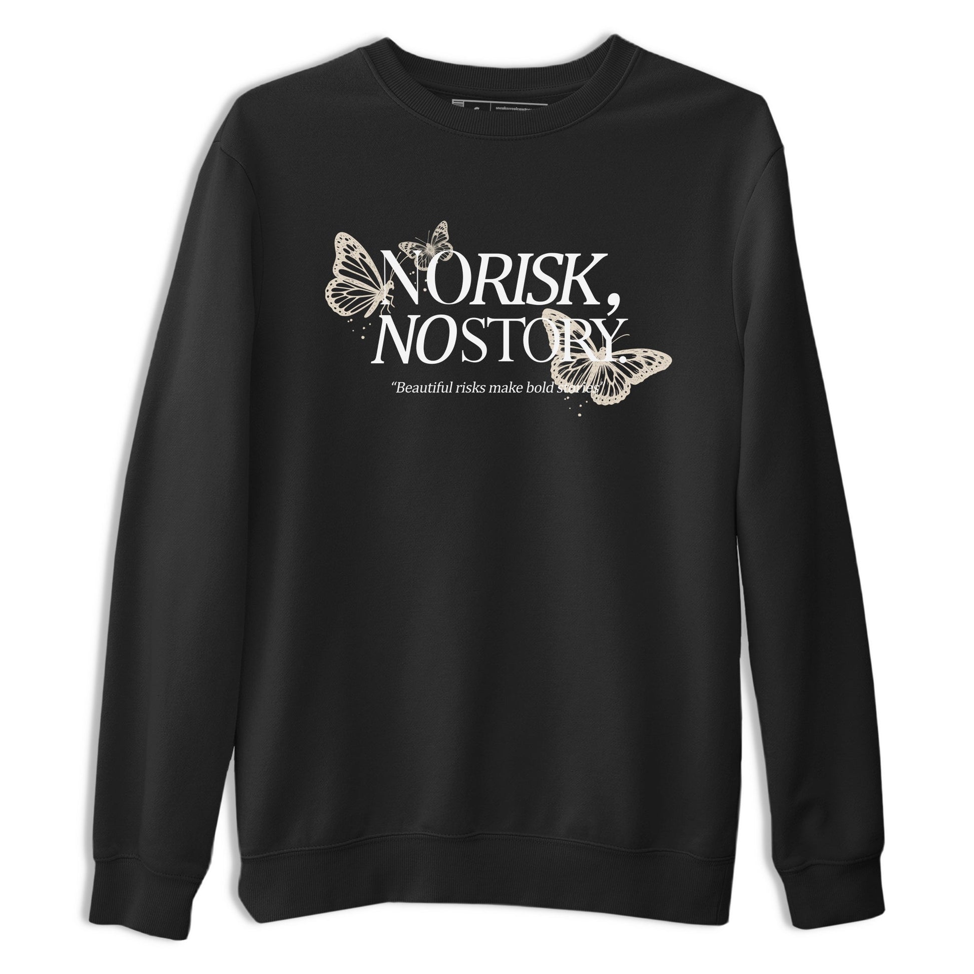 No Risk No Story sneaker match t-shirt styled to complete your fit with the Air Jordan 3 Pure Money sneakers, shown in Black 2.